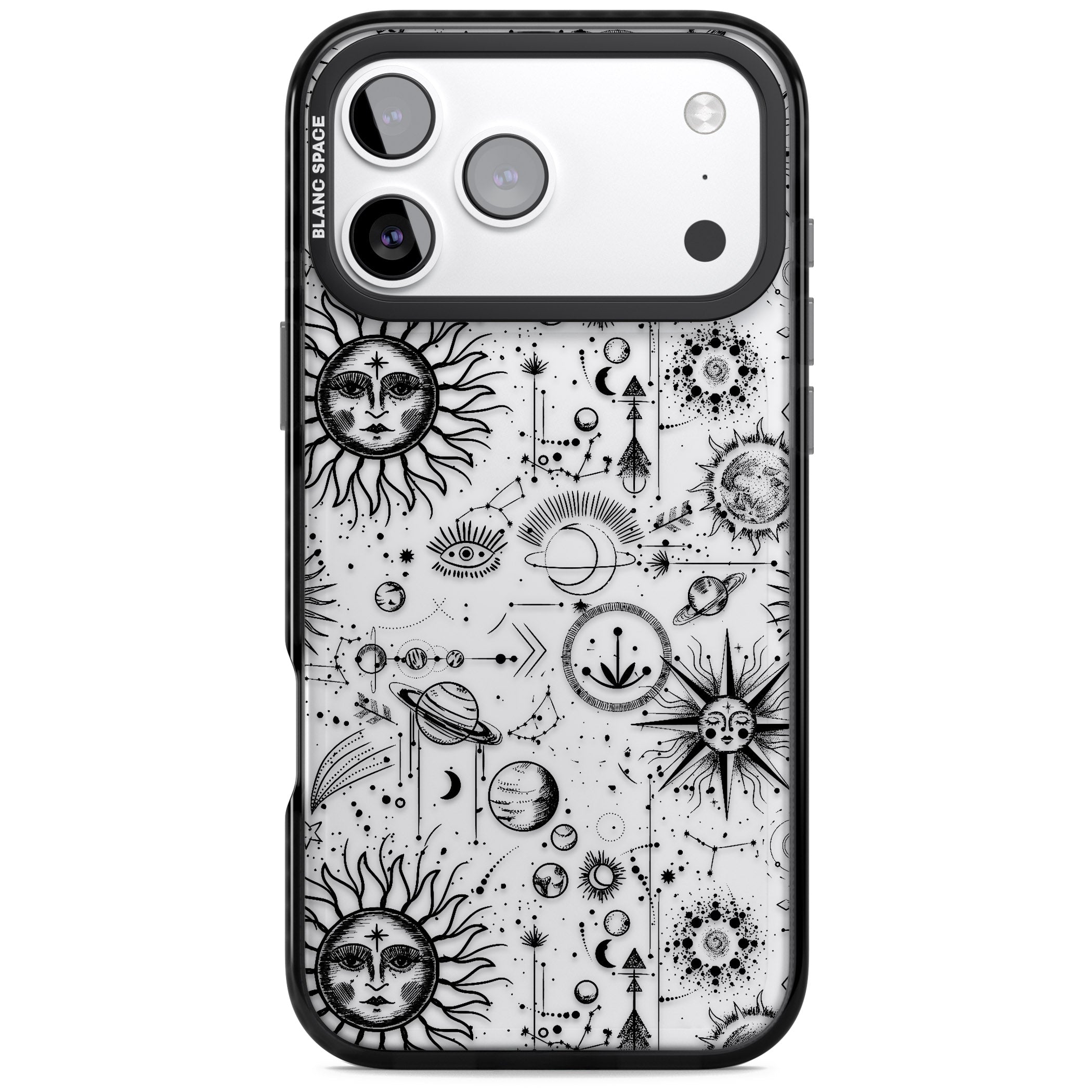 Cosmic Sun & Planets Zodiac iPhone 17 Pro Max Impact Black Phone Case