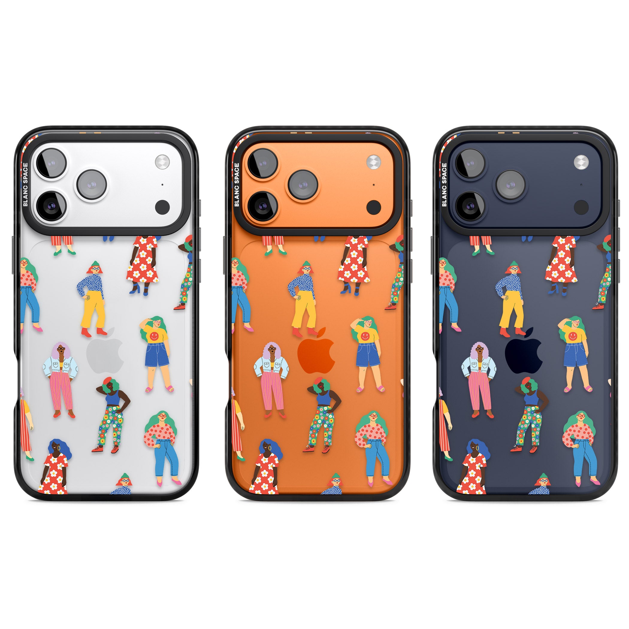 Girls Pattern iPhone 17 Pro Impact Black Phone Case APT Impact Protection