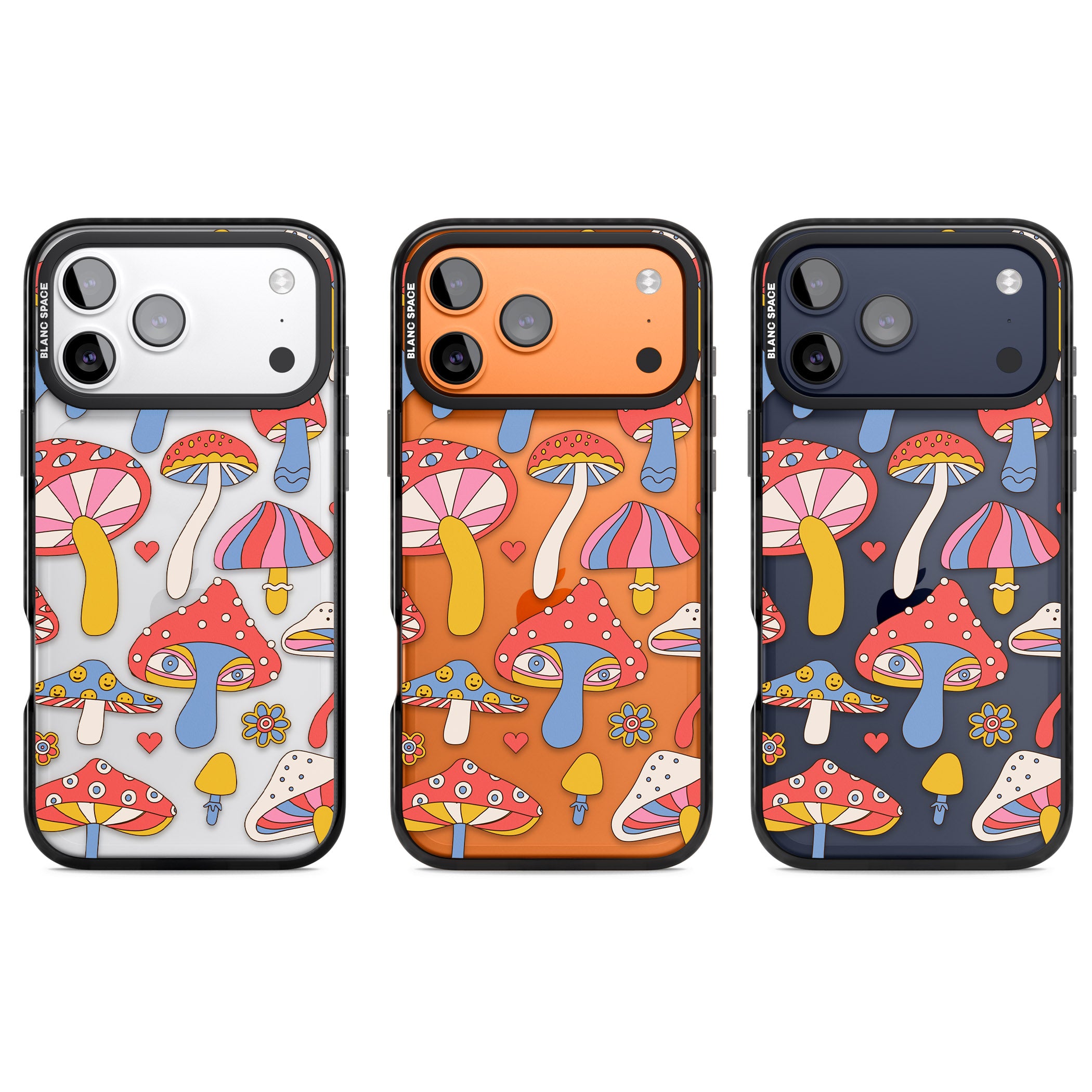 Vibrant Shrooms iPhone 17 Pro Impact Black Phone Case APT Impact Protection