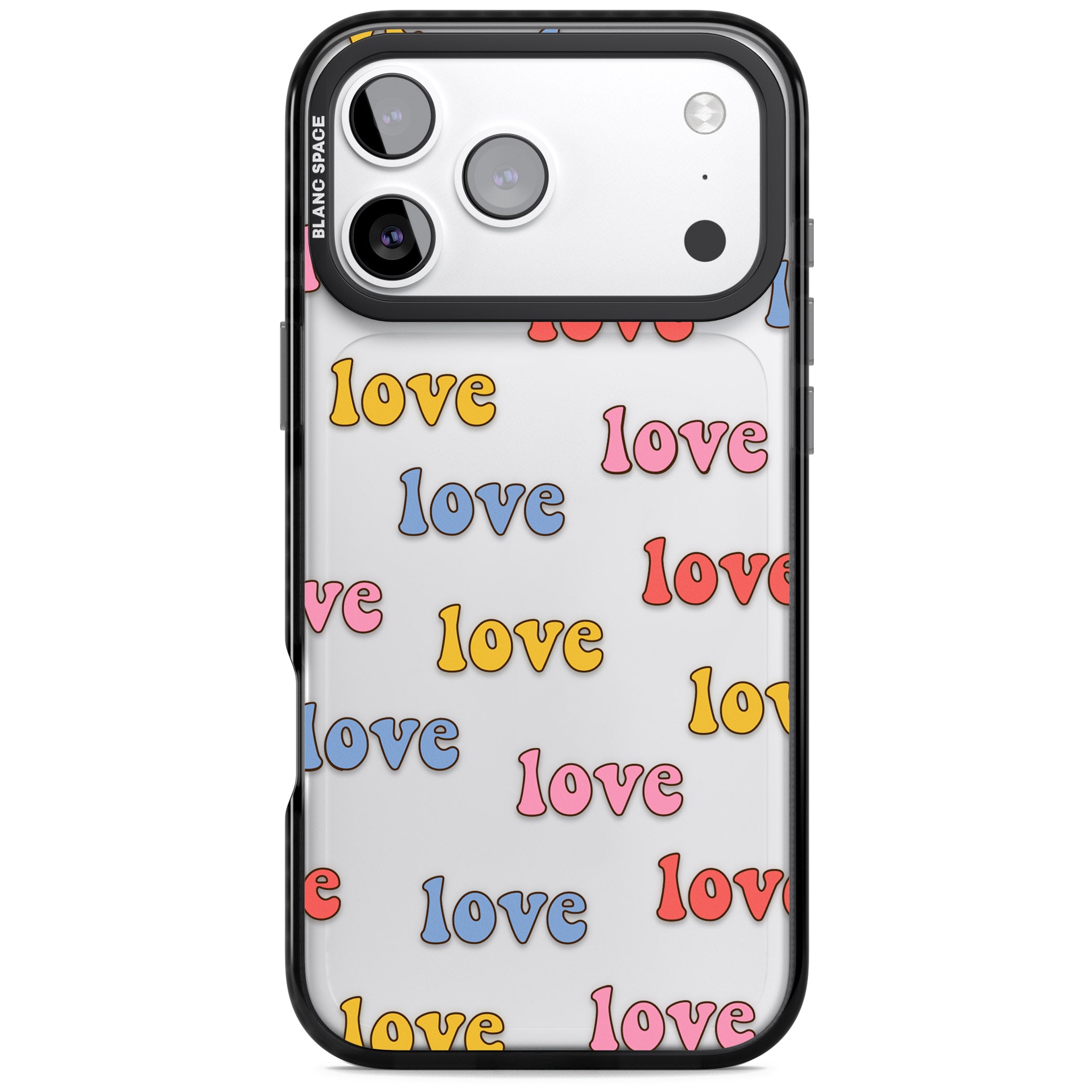 Love Pattern iPhone 17 Pro Impact Black Phone Case