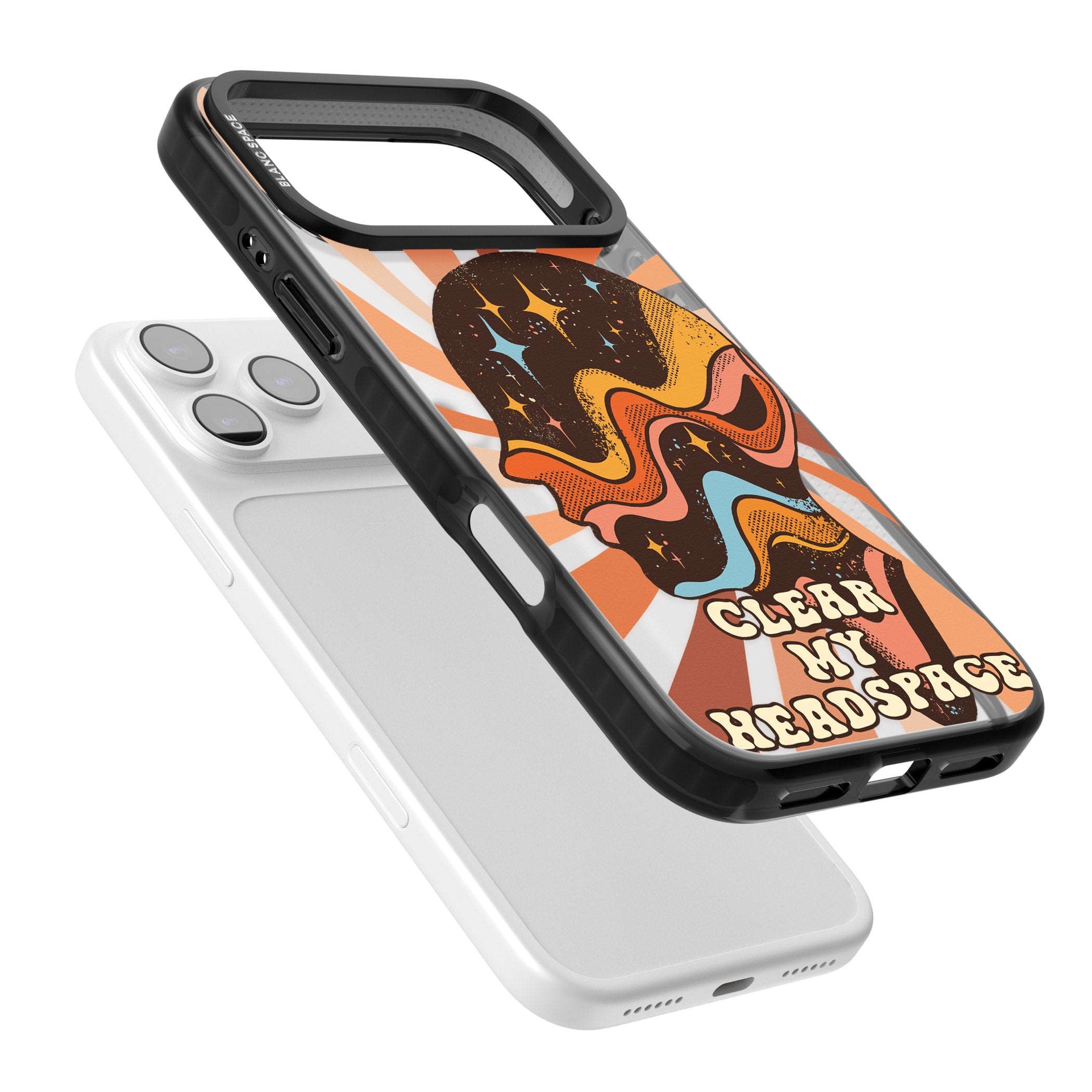 Clear My Headspace iPhone 17 Pro Max Impact Black Phone Case Colours