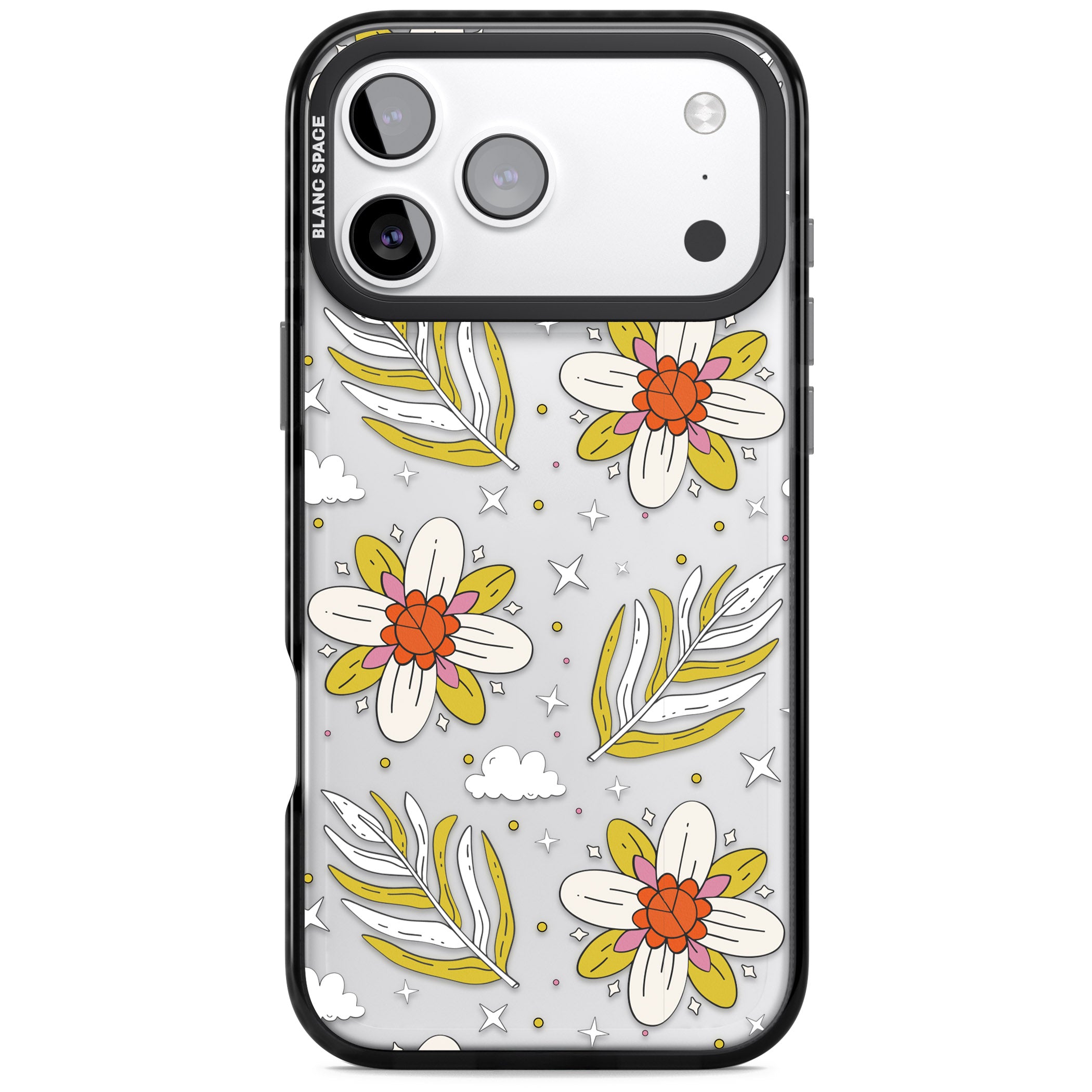 Boho Celestial Floral Dream iPhone 17 Pro Max Impact Black Phone Case