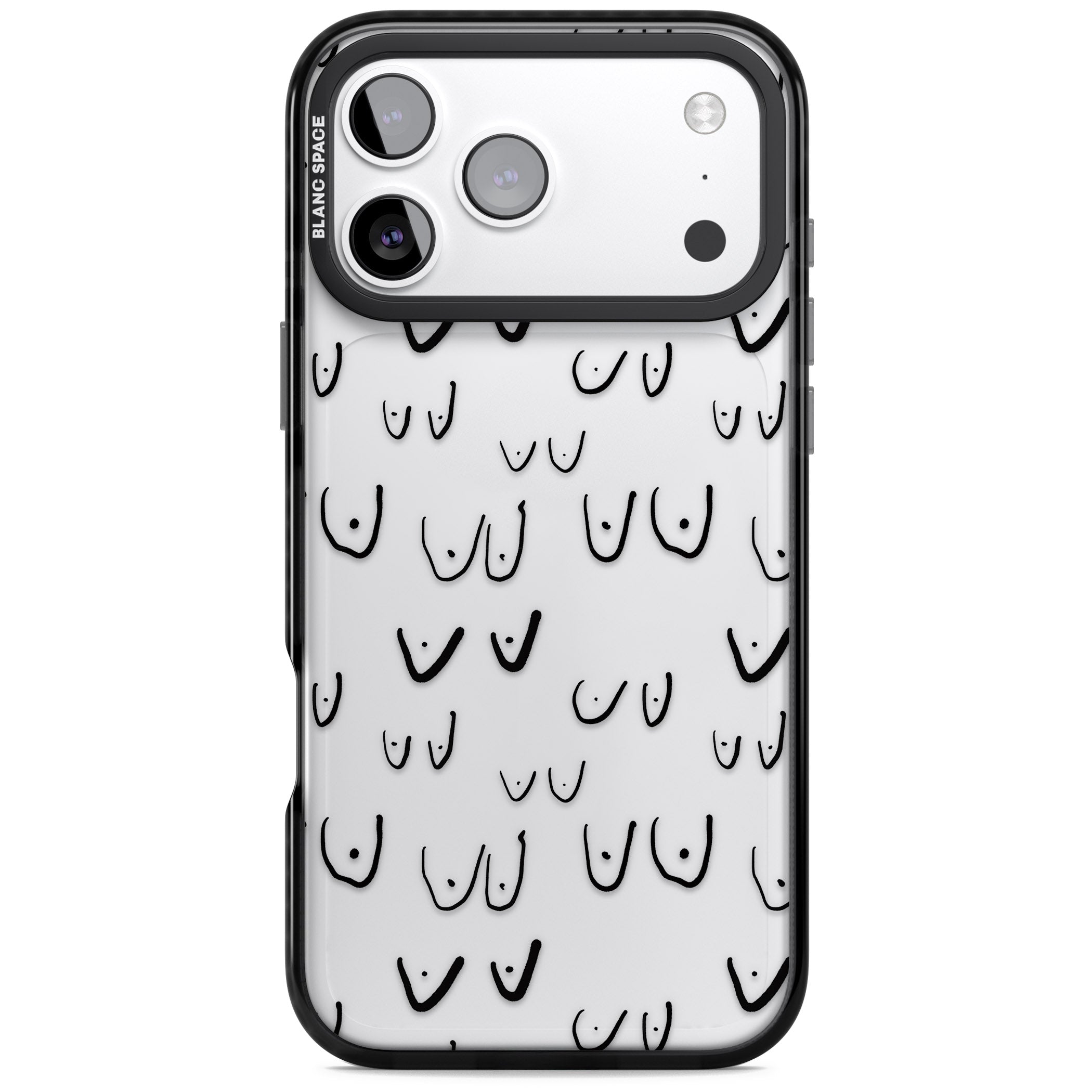 Boob Pattern (Black) iPhone 17 Pro Max Impact Black Phone Case
