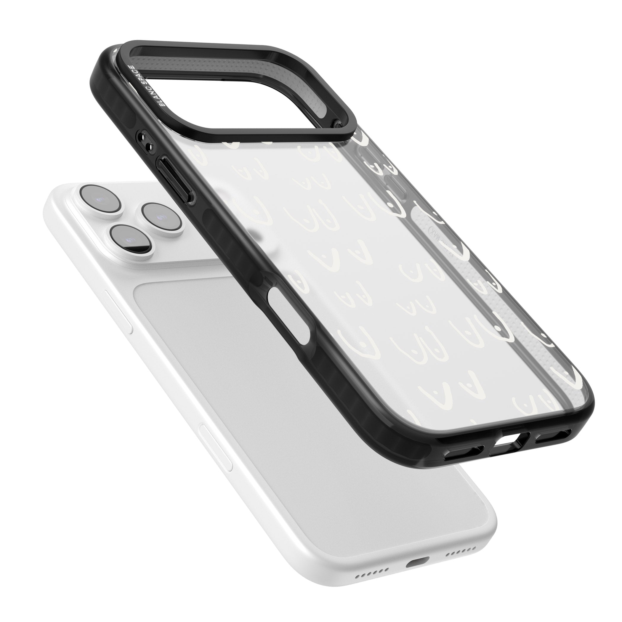 Boob Pattern (White) iPhone 17 Pro Max Impact Black Phone Case Colours