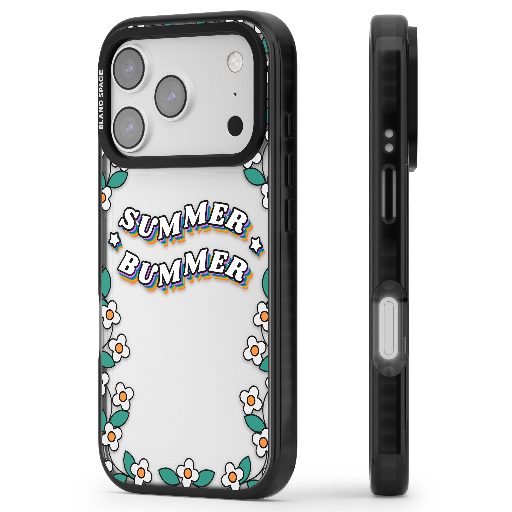 Summer Bummer iPhone 17 Pro Max Impact Black Phone Case Side Profile