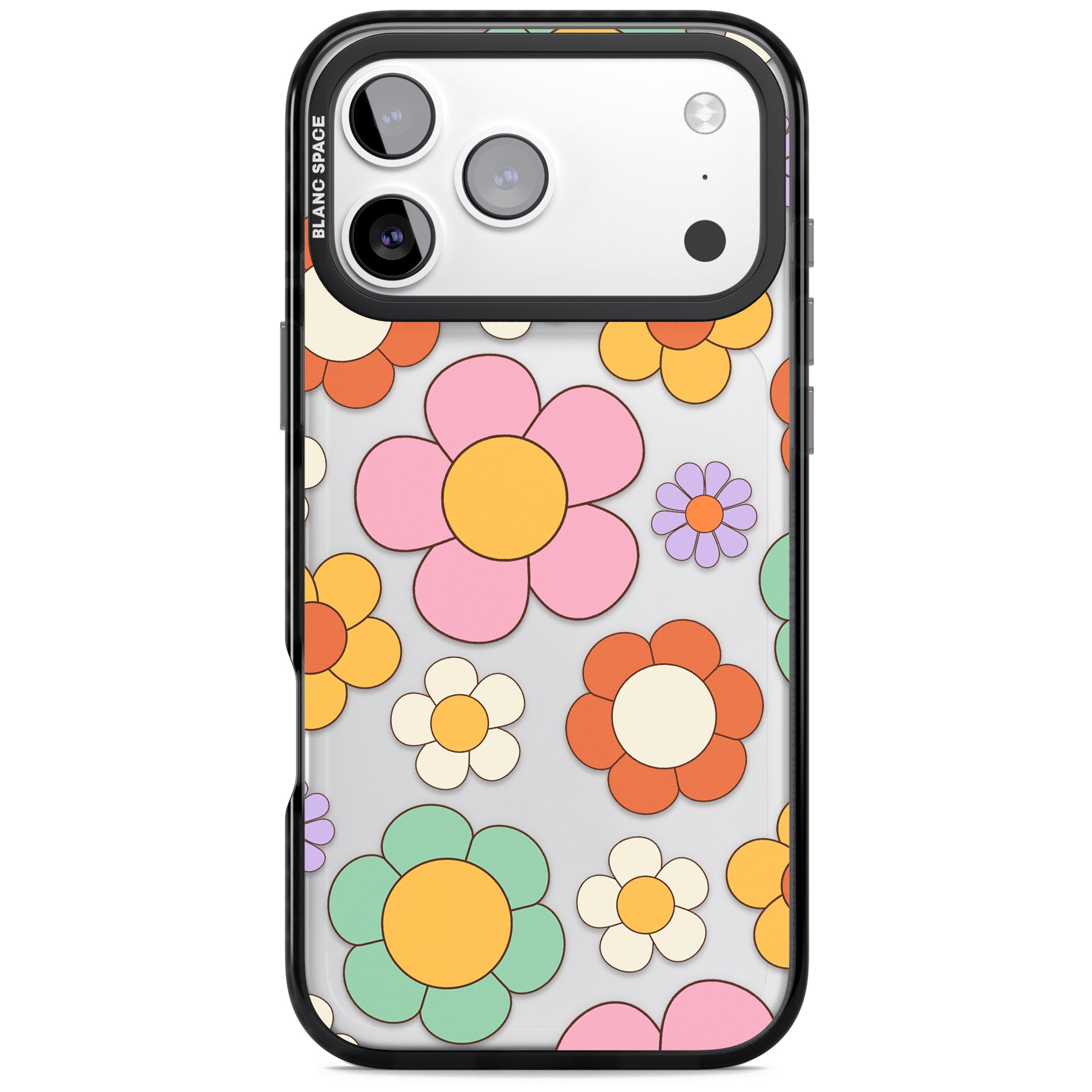 Groovy Blossoms iPhone 17 Pro Max Impact Black Phone Case
