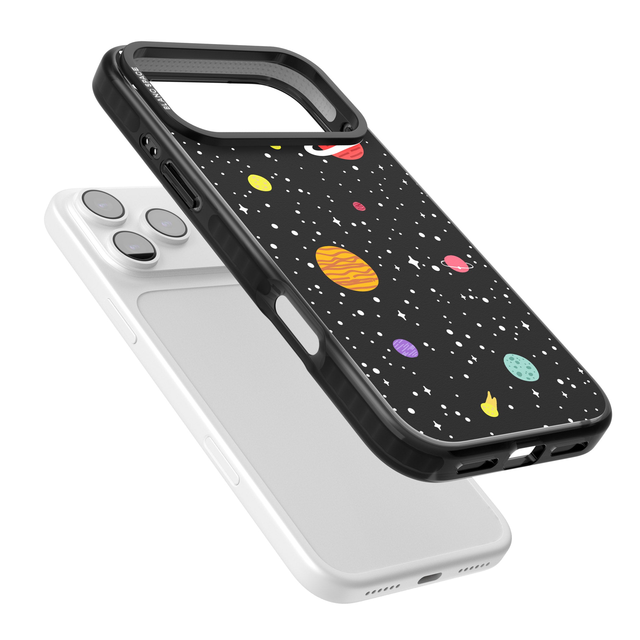 Cute Cartoon Planets iPhone 17 Pro Max Impact Black Phone Case Colours