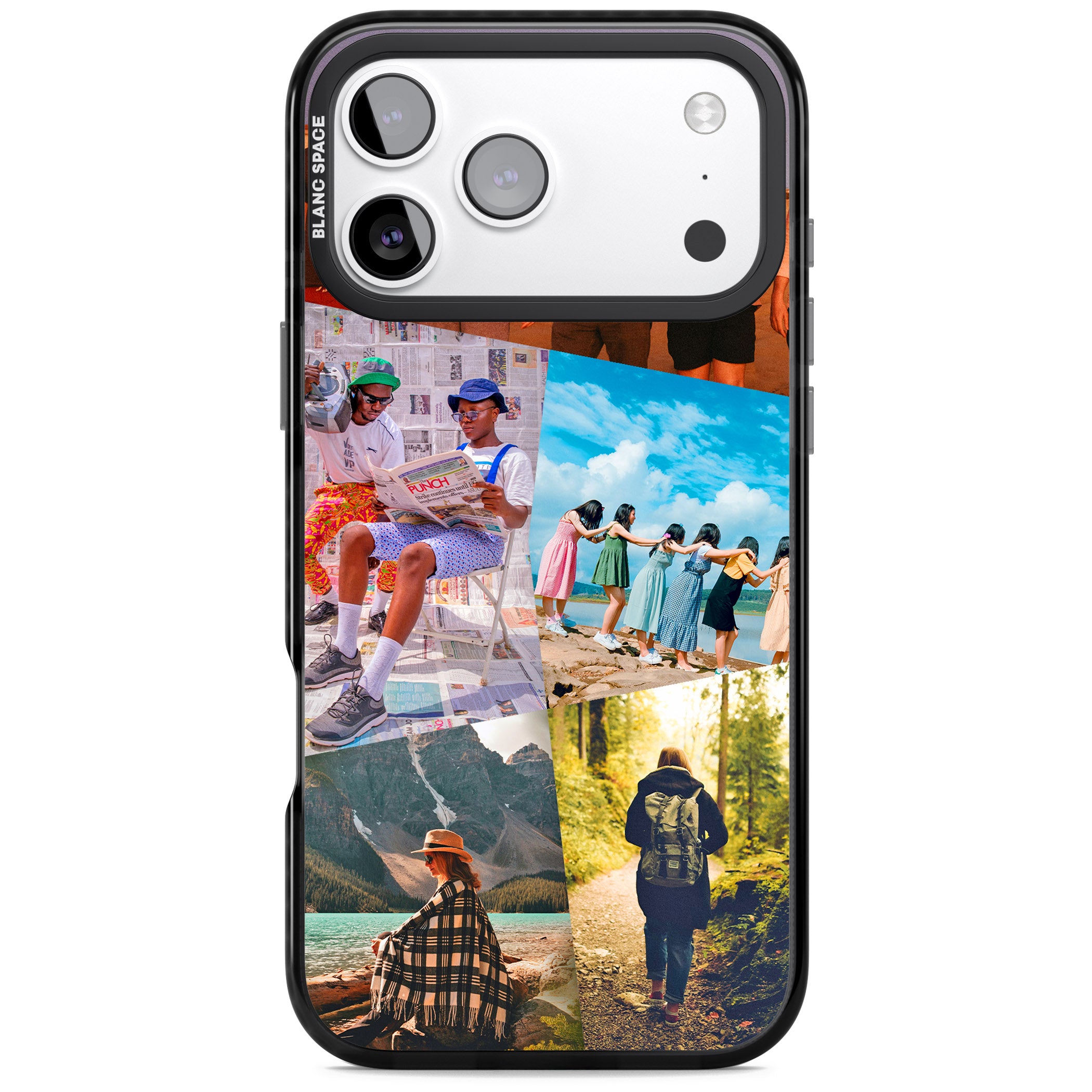 Personalised Abstract Photo Grid iPhone 17 Pro Max Impact Black Phone Case