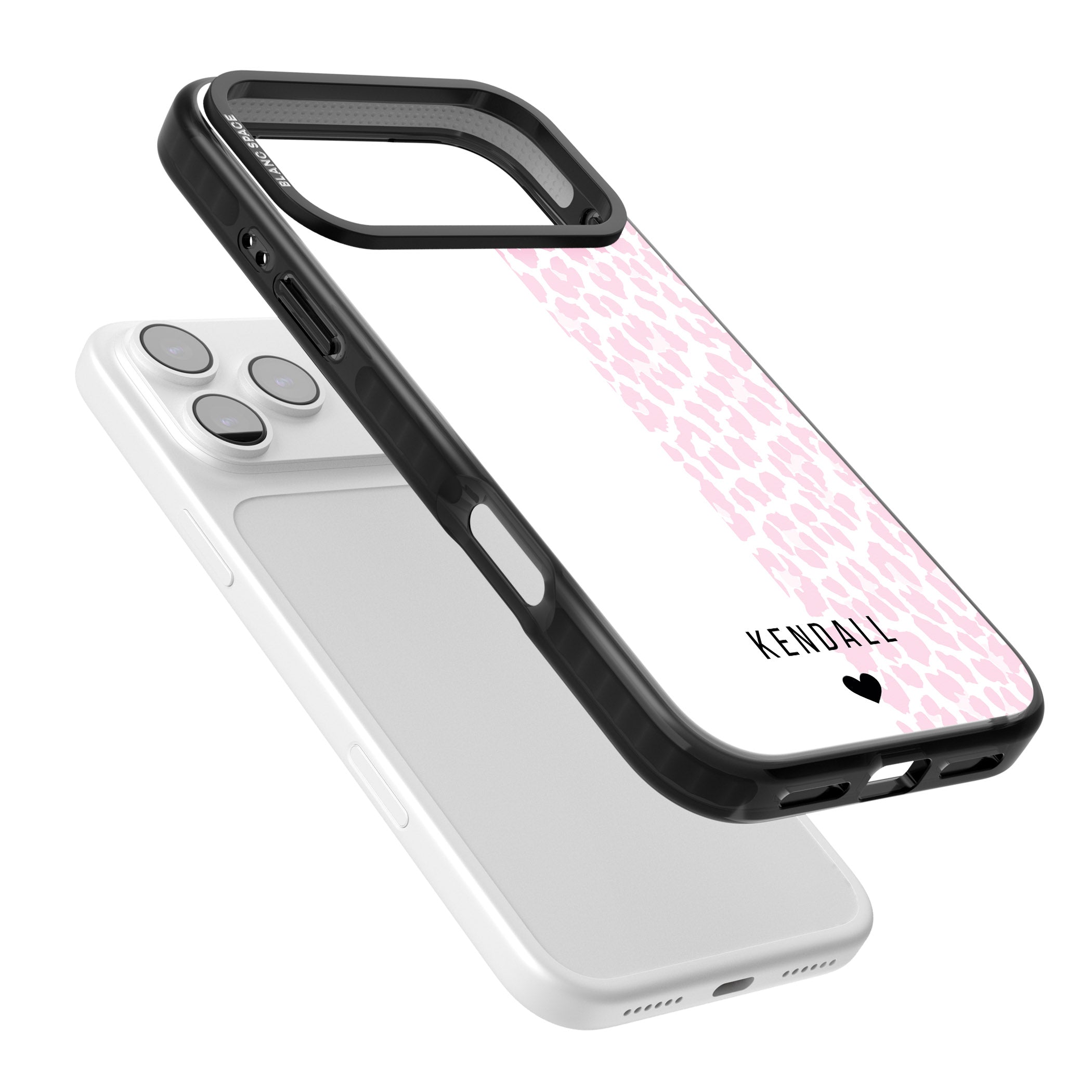 Personalised Pink Leopard iPhone 17 Pro Max Impact Black Phone Case Colours