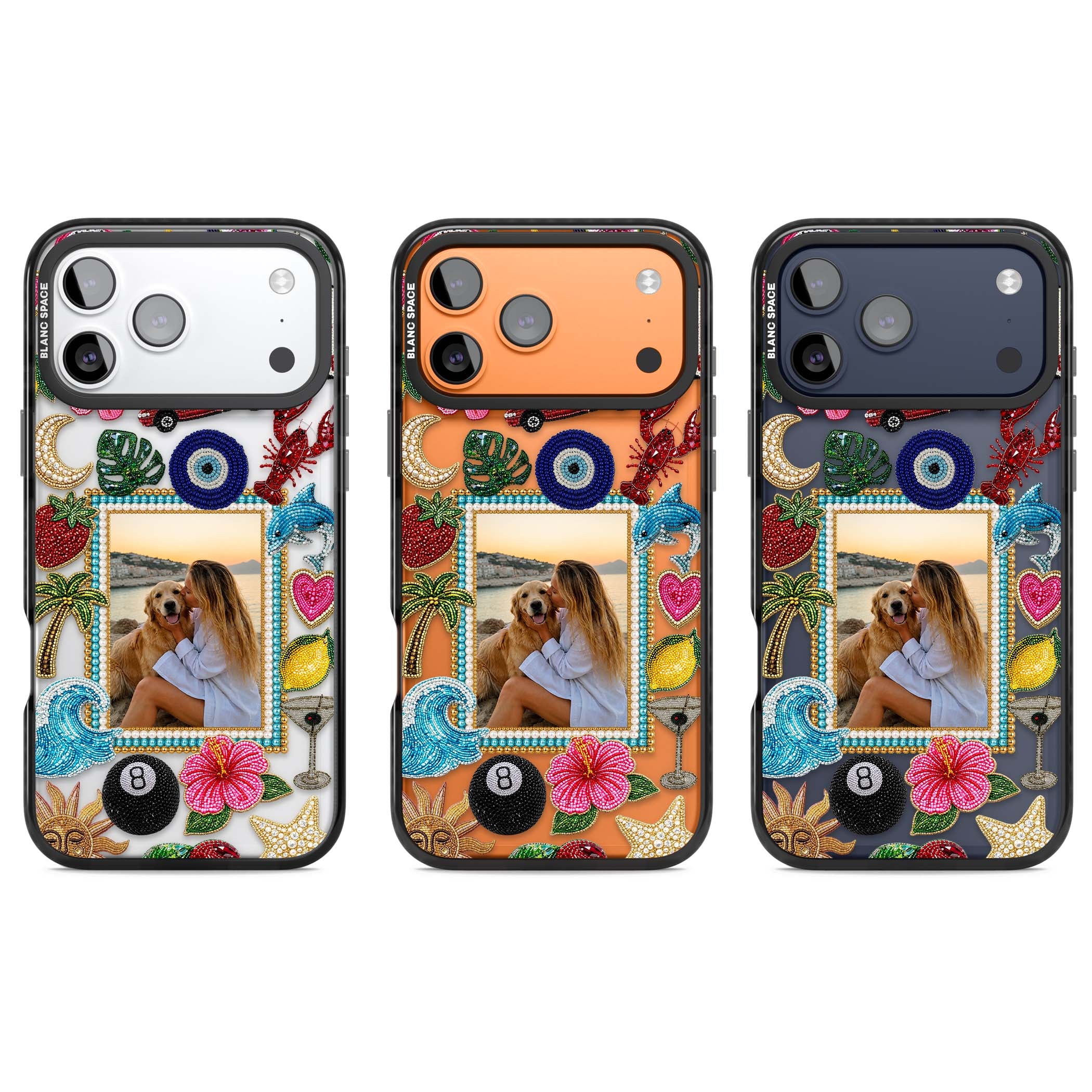 Beaded Photo coastal iPhone case | Clear Impact case for iPhone 17 Pro, iPhone 17 Pro Max