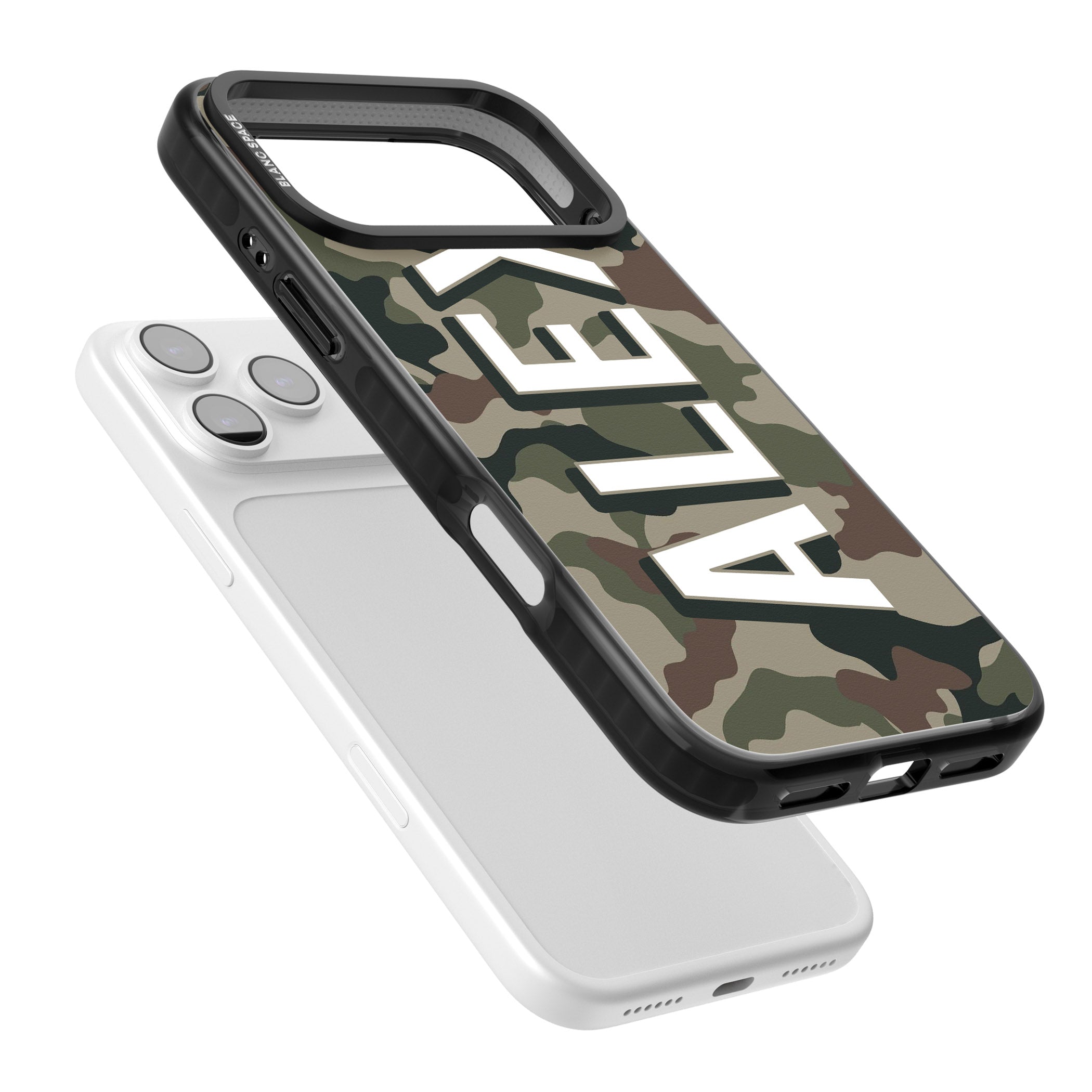Personalised Classic Green Camo iPhone 17 Pro Max Impact Black Phone Case Colours