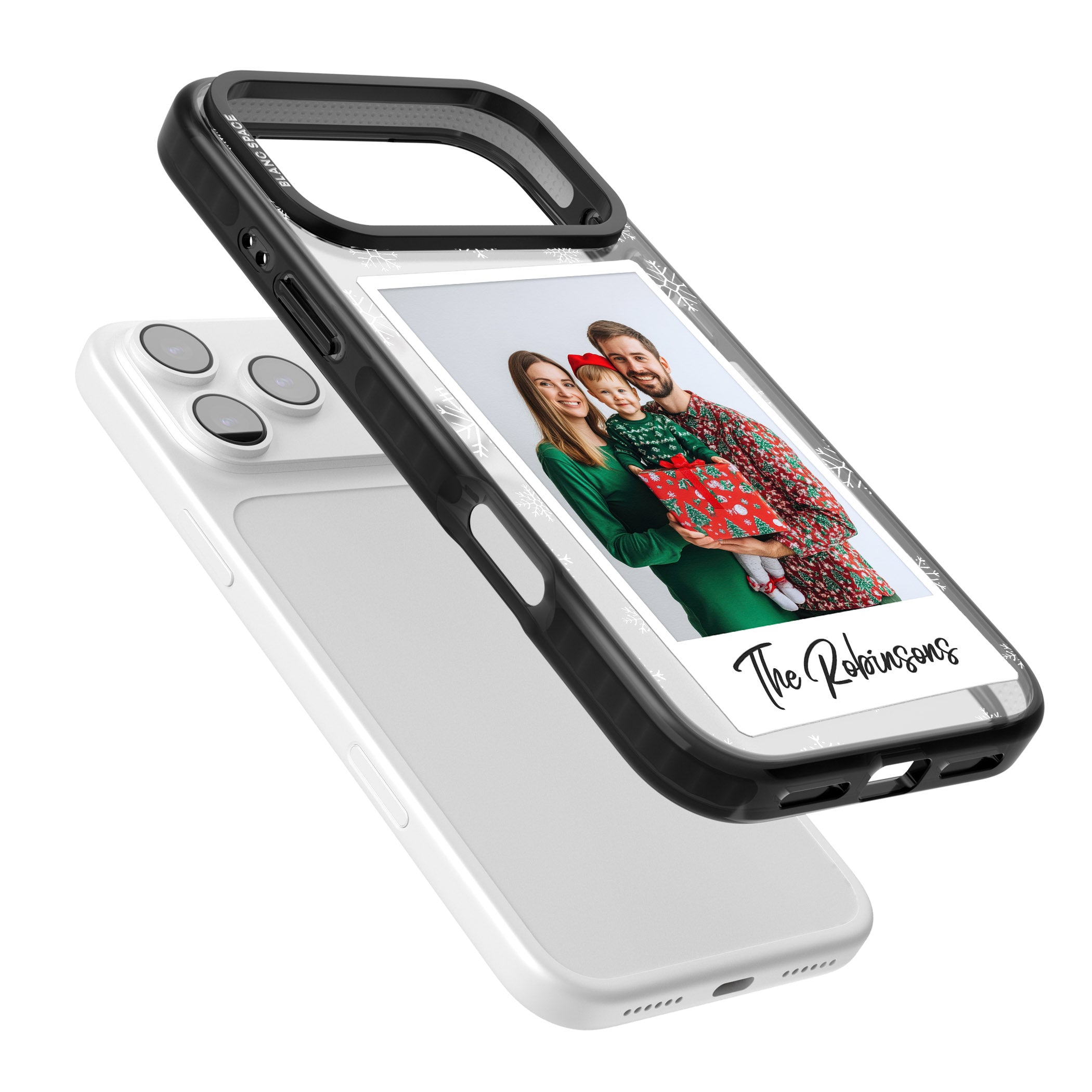 Personalised Snowflake Photo iPhone 17 Pro Max Impact Black Phone Case Colours
