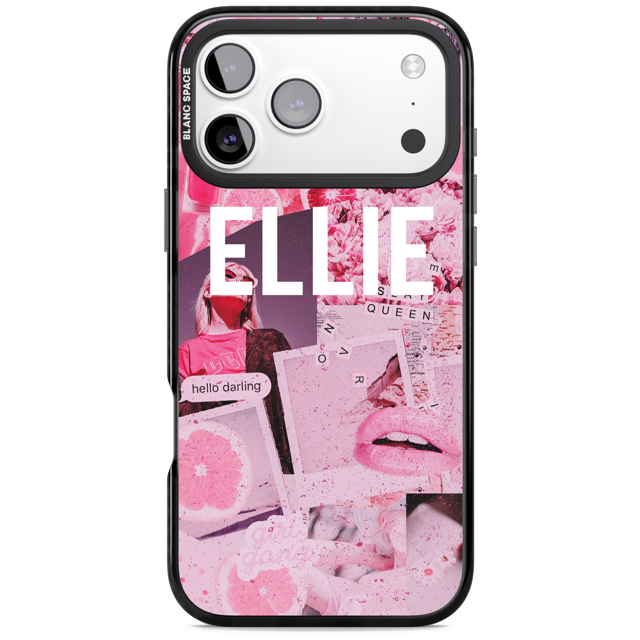 Personalised Sweet Pink Collage iPhone 17 Pro Max Impact Black Phone Case