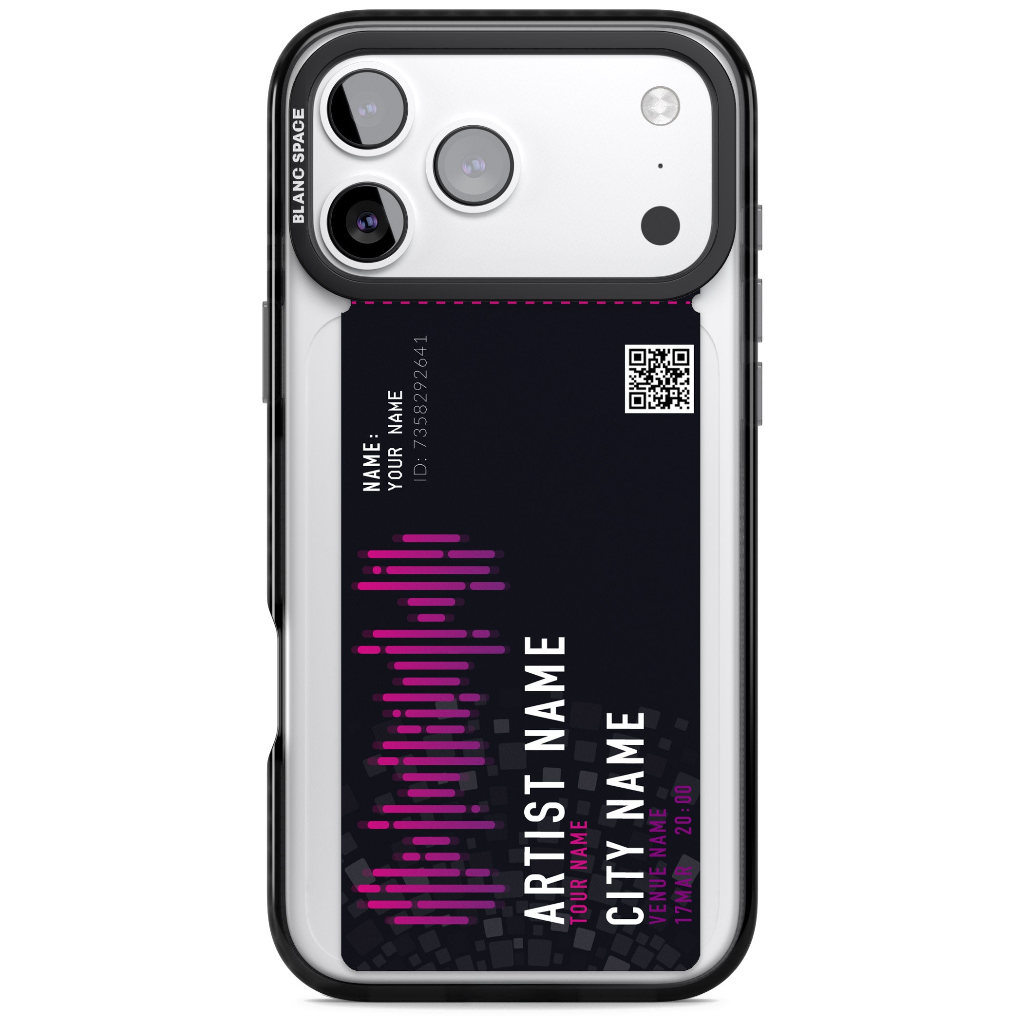 Personalised Concert Ticket iPhone 17 Pro Max Impact Black Phone Case