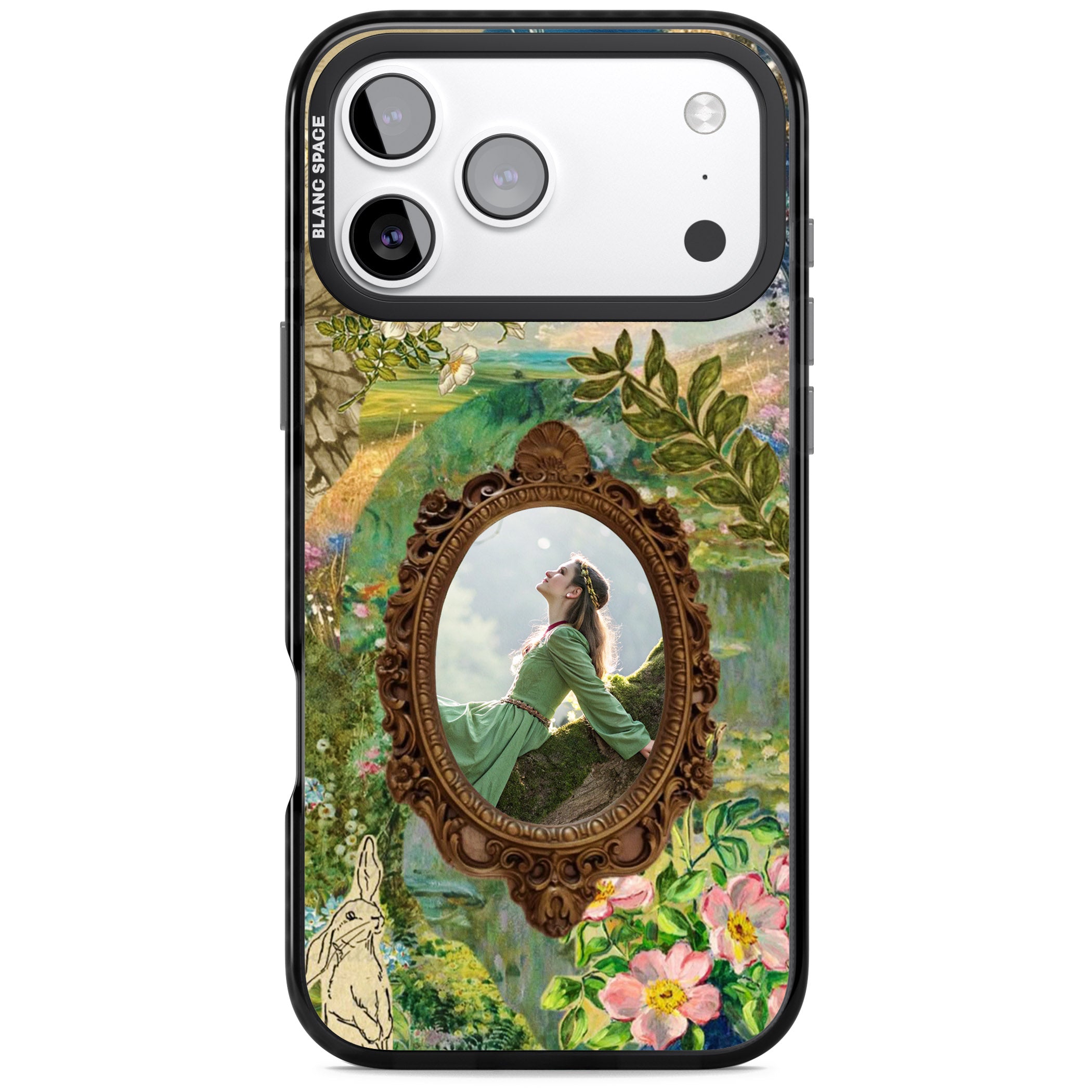 Personalised Meadow Frame iPhone 17 Pro Max Impact Black Phone Case