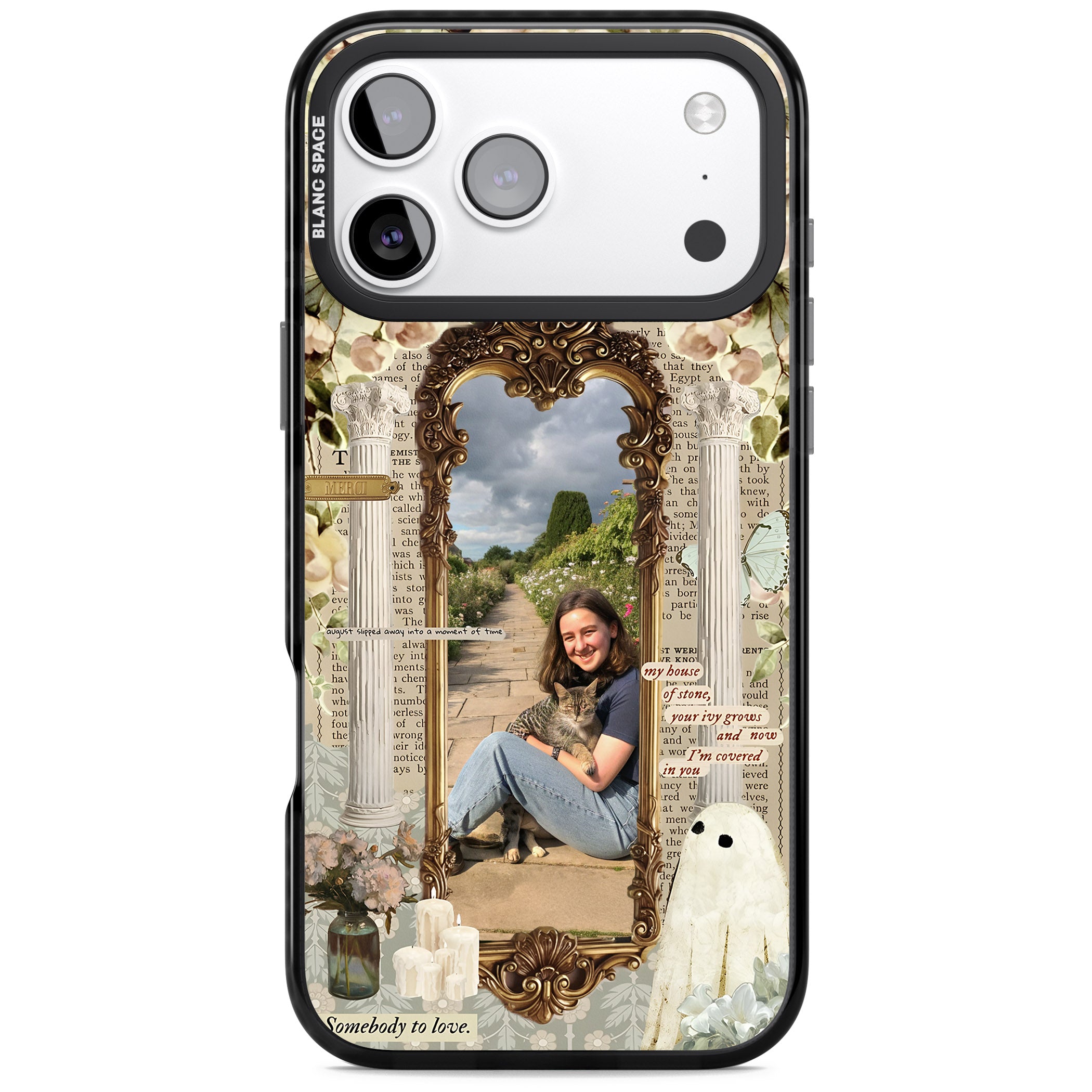 Personalised Soft Vintage Frame iPhone 17 Pro Max Impact Black Phone Case