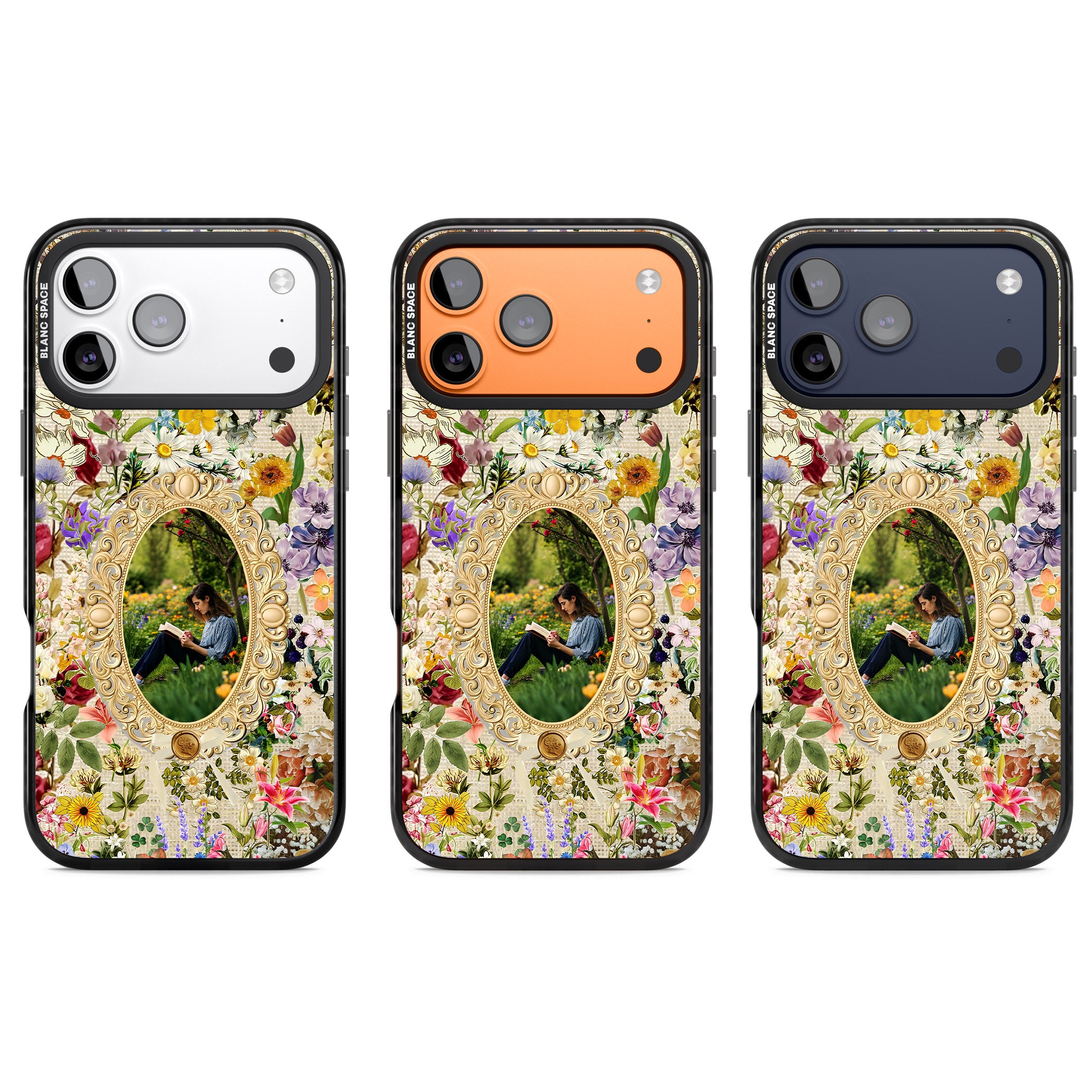Personalised Vintage Wildflower Frame iPhone 17 Pro Impact Black Phone Case APT Impact Protection