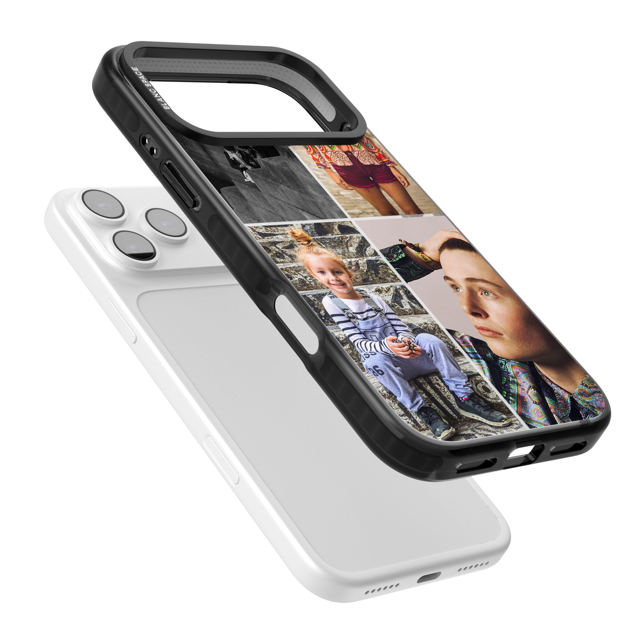 Personalised 4 Photo Grid iPhone 17 Pro Max Impact Black Phone Case Colours