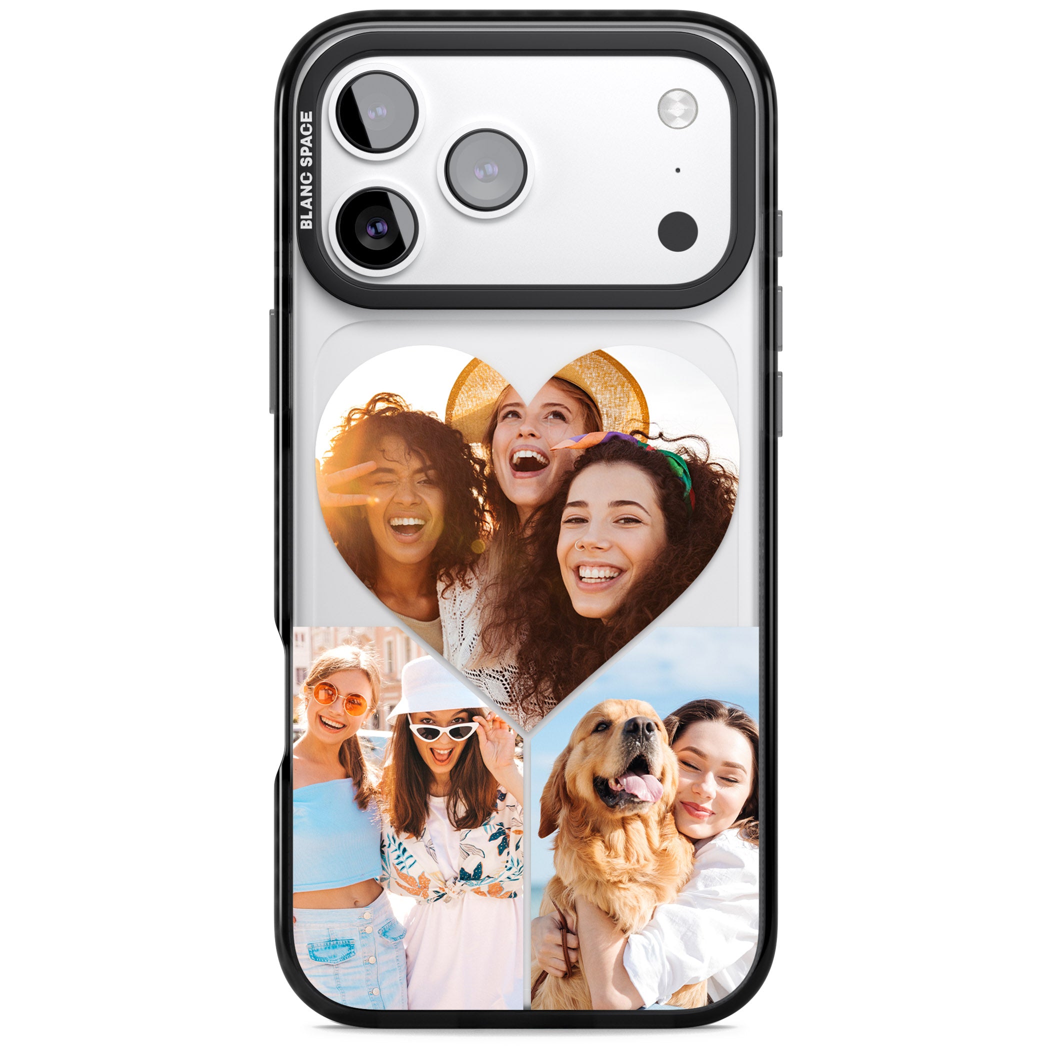 Personalised Heart Photo iPhone 17 Pro Max Impact Black Phone Case
