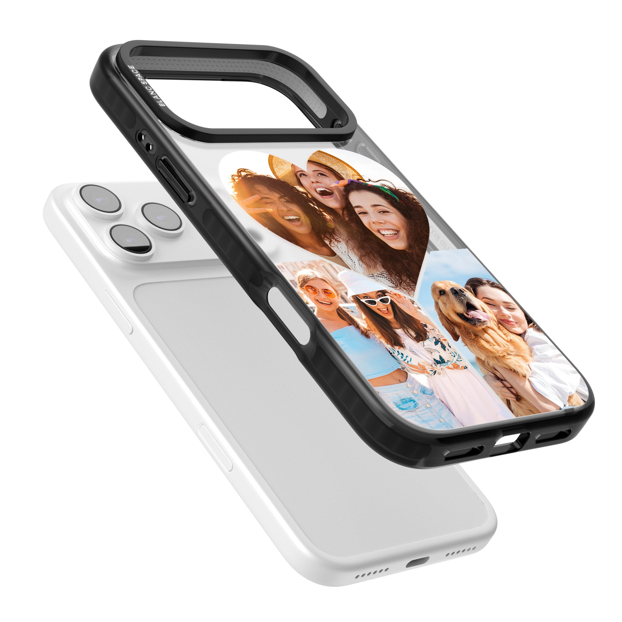 Personalised Heart Photo iPhone 17 Pro Max Impact Black Phone Case Colours