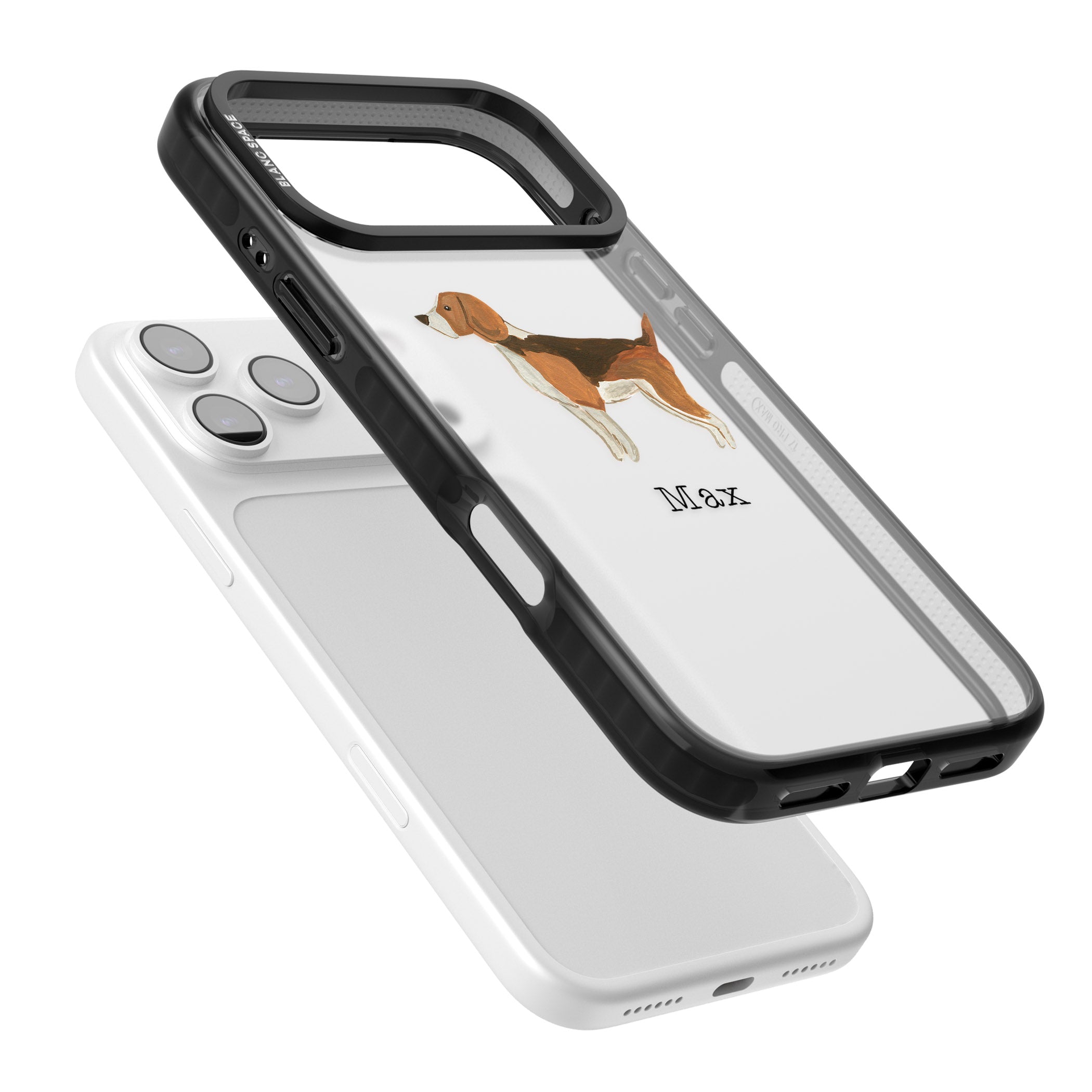 Personalised Beagle iPhone 17 Pro Max Impact Black Phone Case Colours