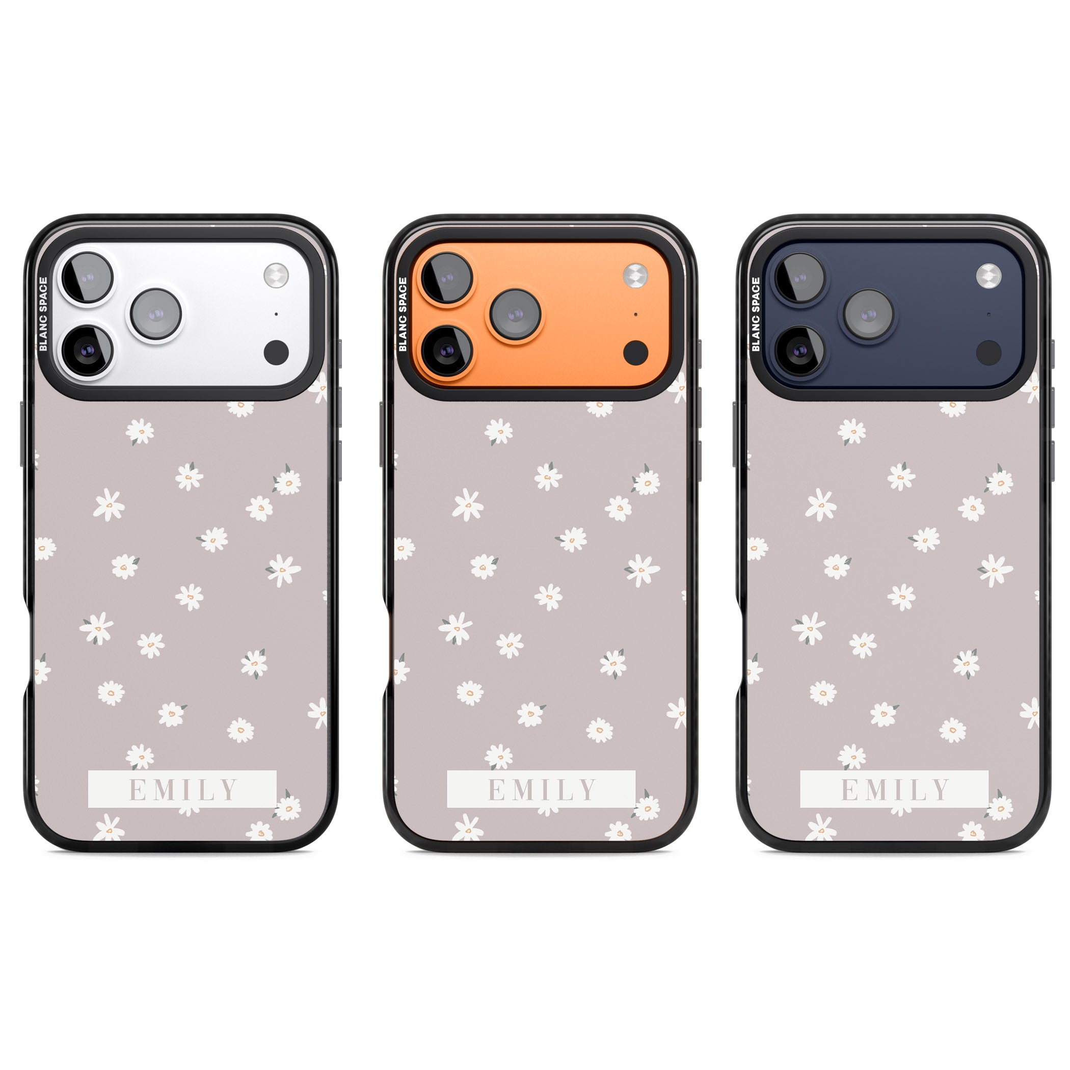 Personalised Dusty Daisy iPhone 17 Pro Impact Black Phone Case APT Impact Protection