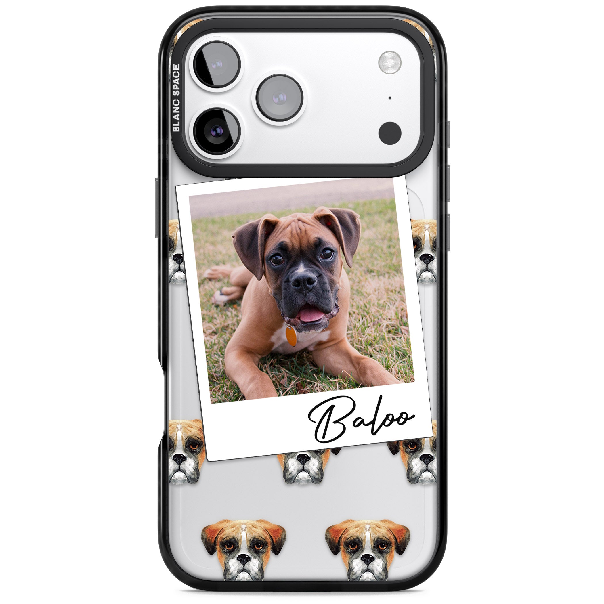 Personalised Boxer Instant Camera Photo iPhone 17 Pro Max Impact Black Phone Case