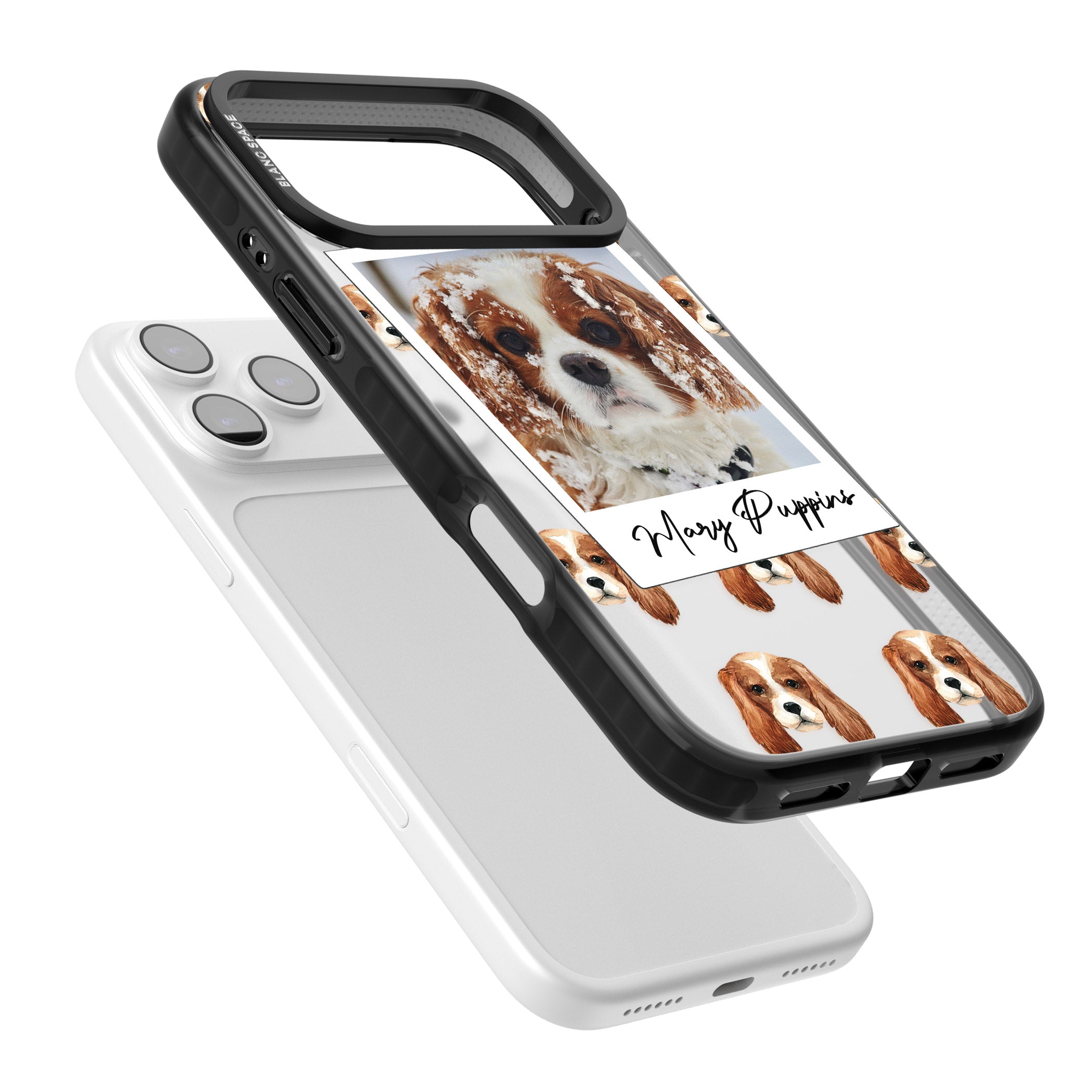 Personalised Cavalier King Charles Instant Camera Photo iPhone 17 Pro Max Impact Black Phone Case Colours