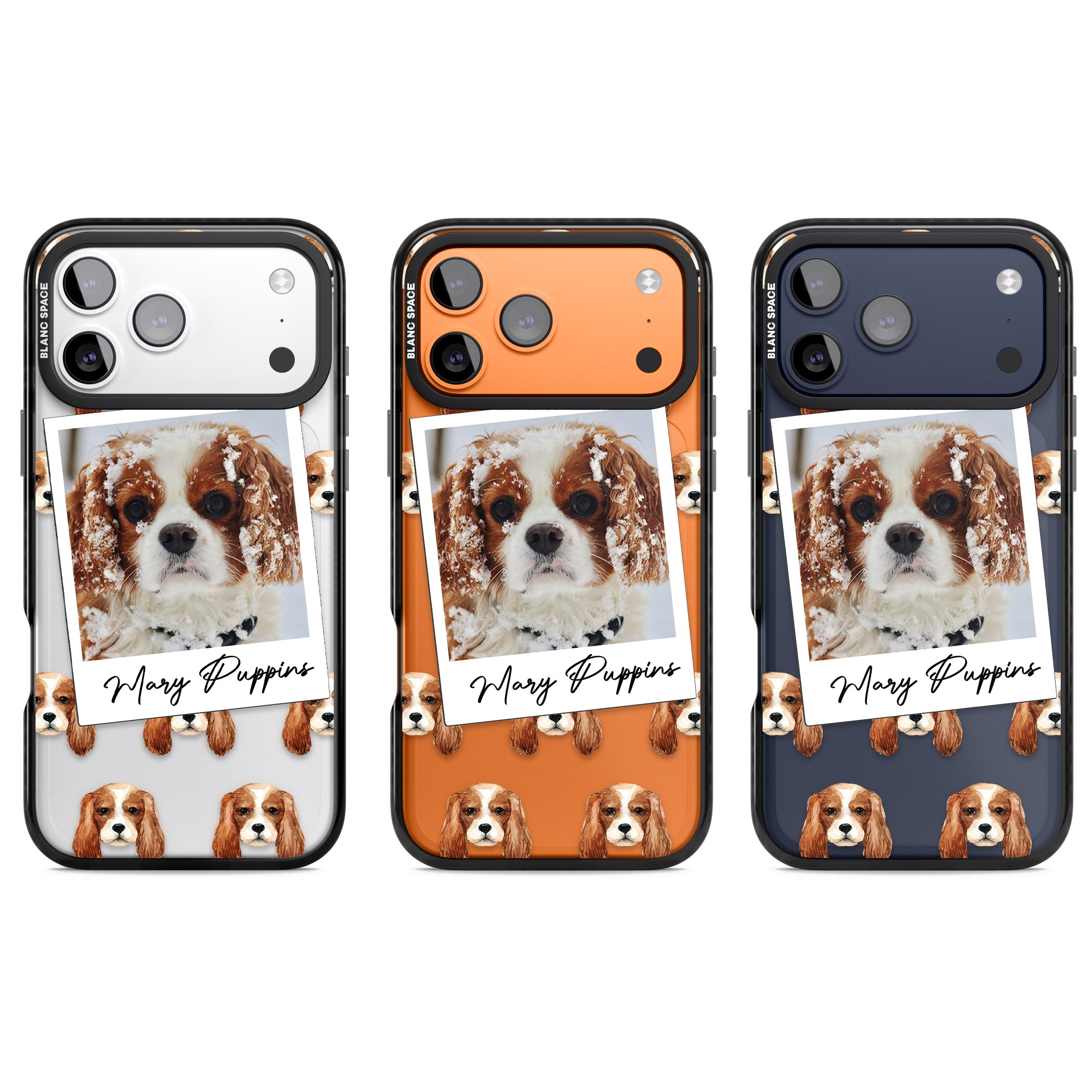Personalised Cavalier King Charles Instant Camera Photo iPhone 17 Pro Impact Black Phone Case APT Impact Protection
