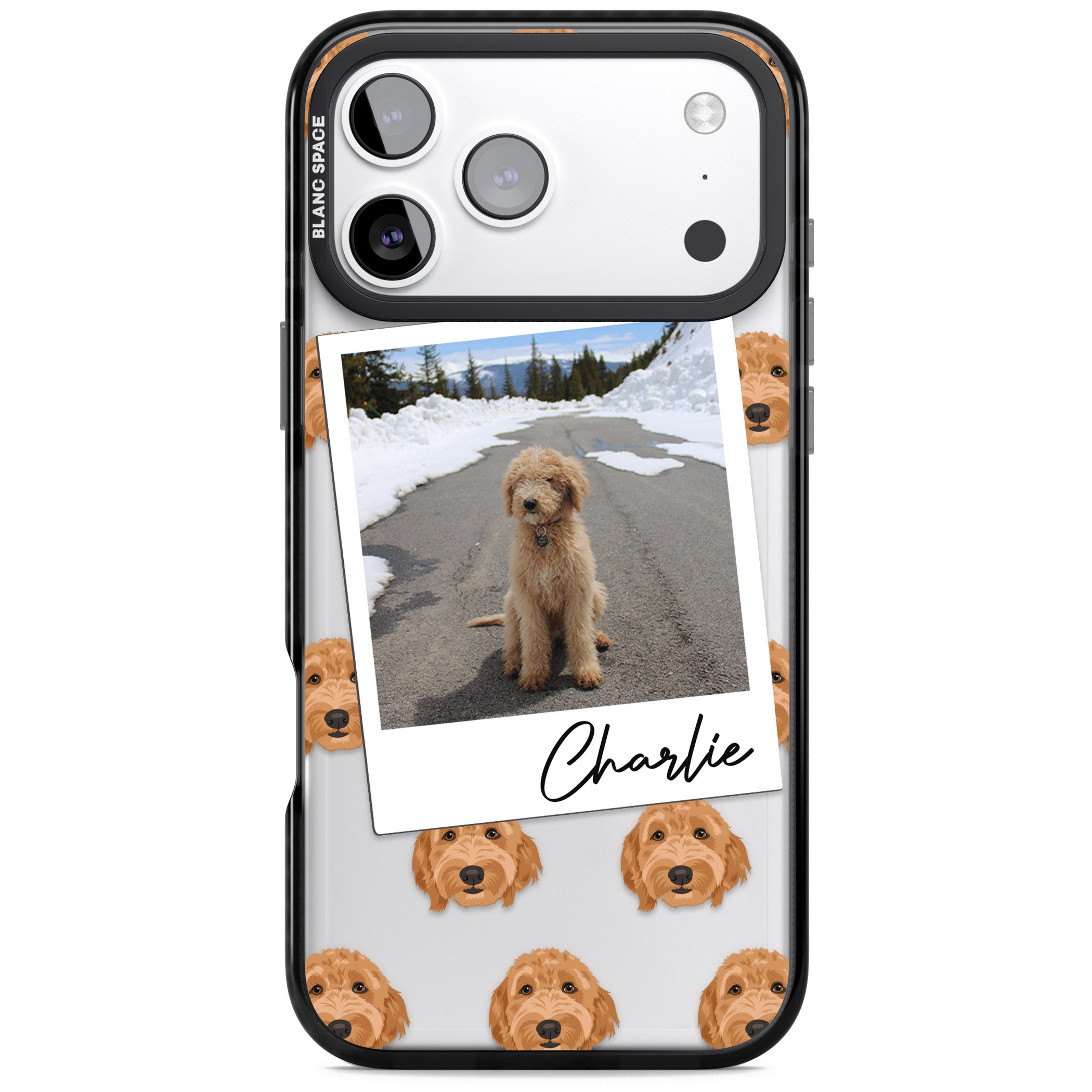 Personalised Golden Doodle Dog Photo iPhone 17 Pro Max Impact Black Phone Case