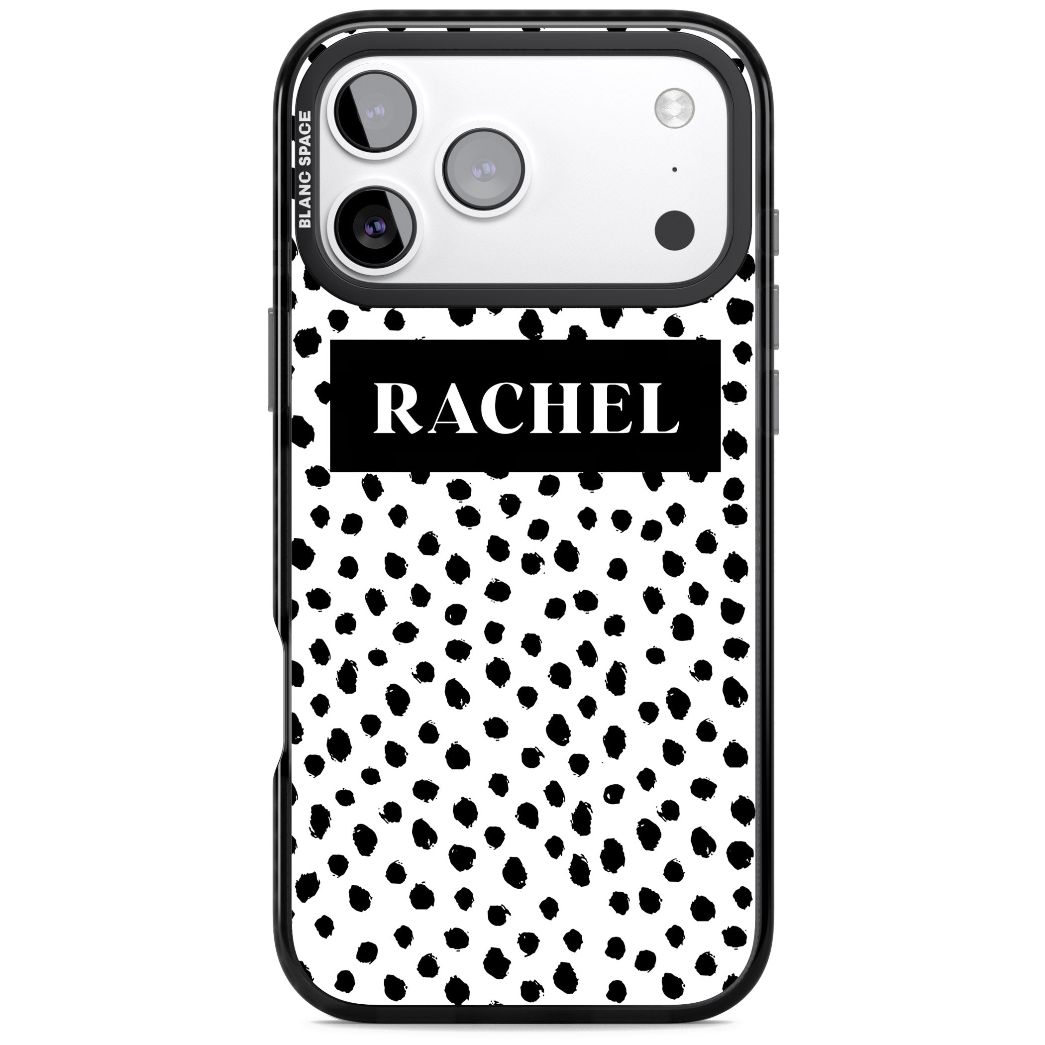 Personalised Black Dots iPhone 17 Pro Max Impact Black Phone Case