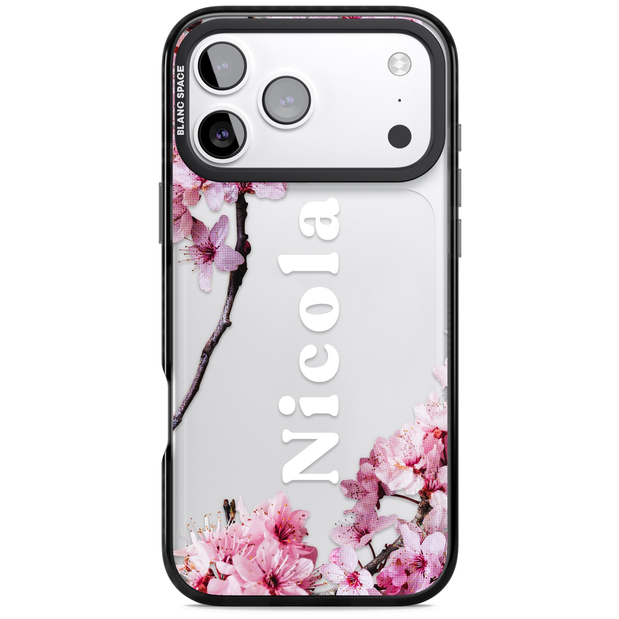 Personalised Cherry Blossom Elegance Classic iPhone 17 Pro Max Impact Black Phone Case