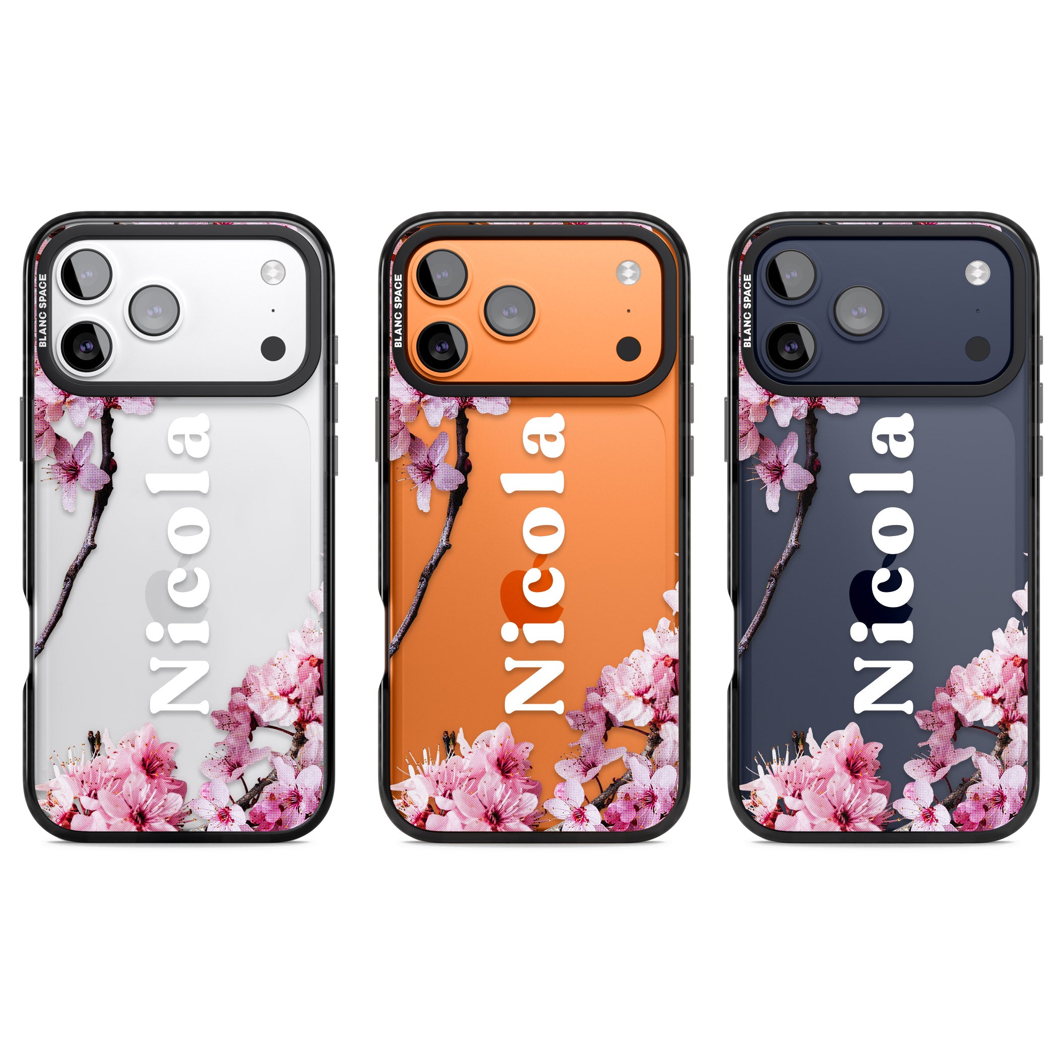 Personalised Cherry Blossom Elegance Classic iPhone 17 Pro Impact Black Phone Case APT Impact Protection