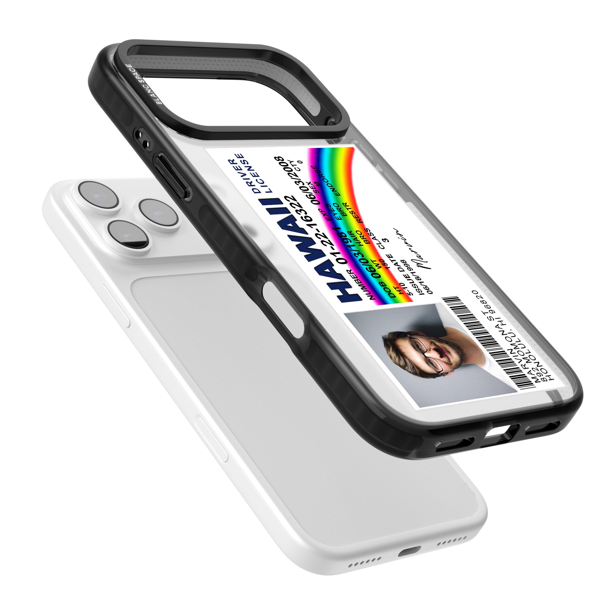 Personalised Hawaii Driving License iPhone 17 Pro Max Impact Black Phone Case Colours