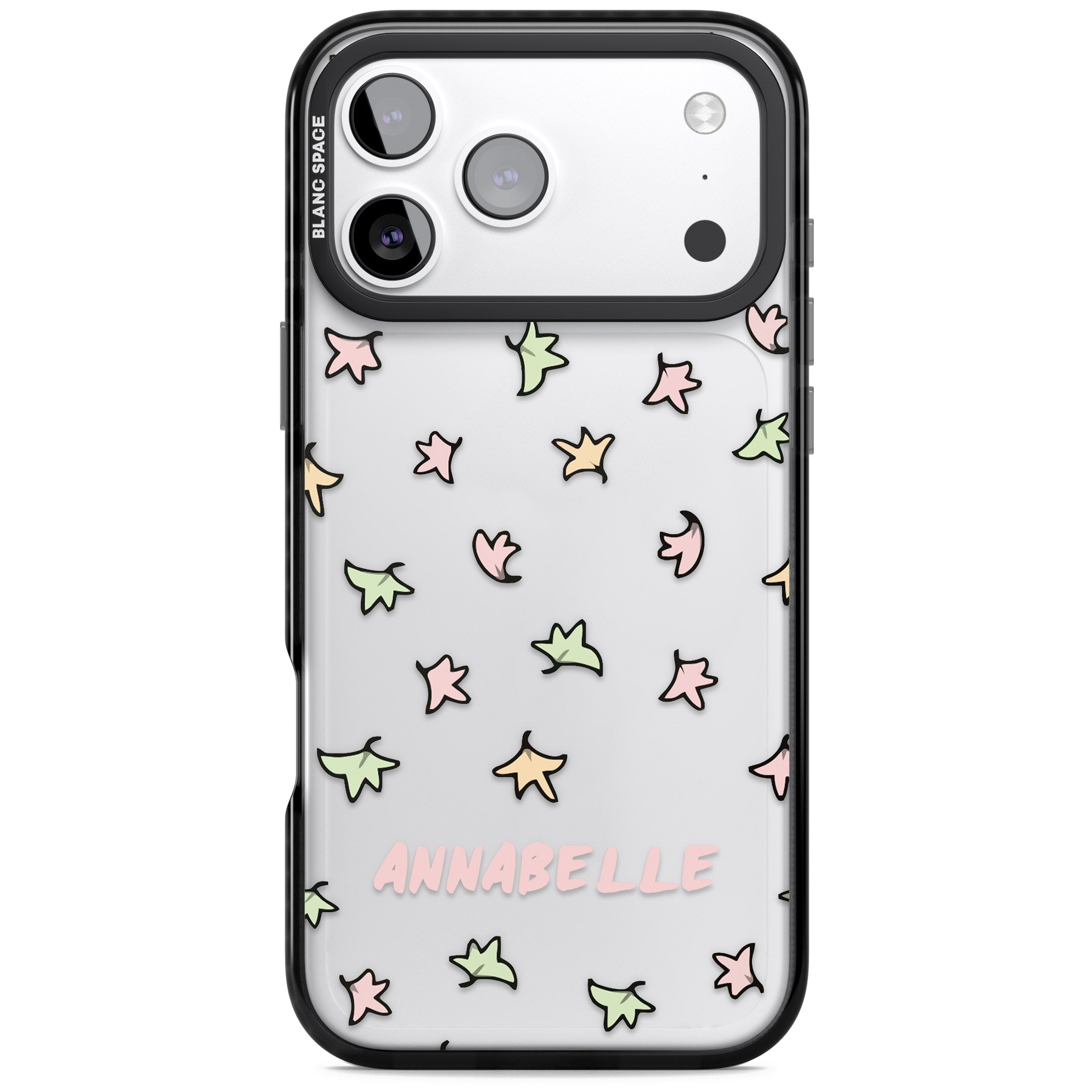 Personalised Heartstopper Leaves Pattern iPhone 17 Pro Max Impact Black Phone Case