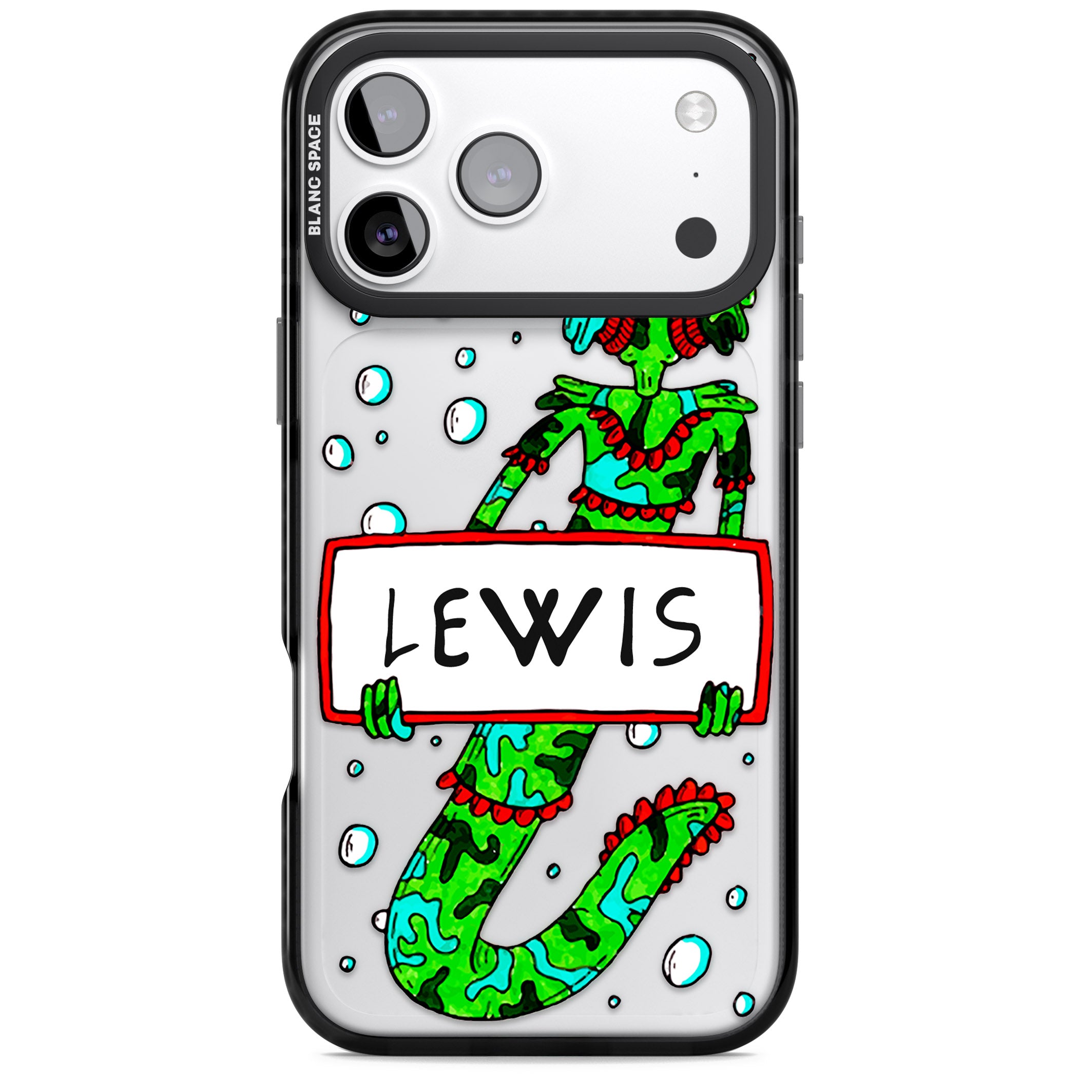 Personalised Fish Boy iPhone 17 Pro Max Impact Black Phone Case