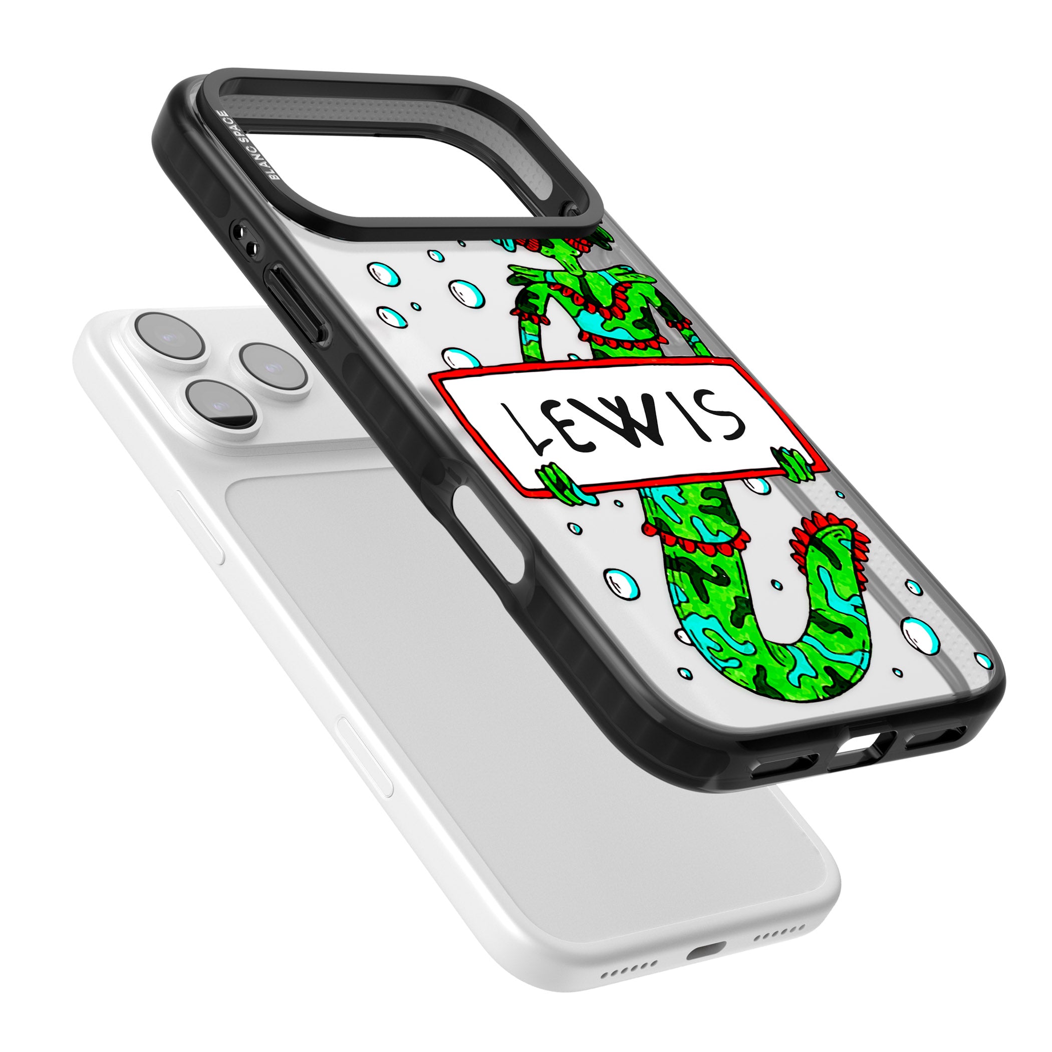 Personalised Fish Boy iPhone 17 Pro Max Impact Black Phone Case Colours