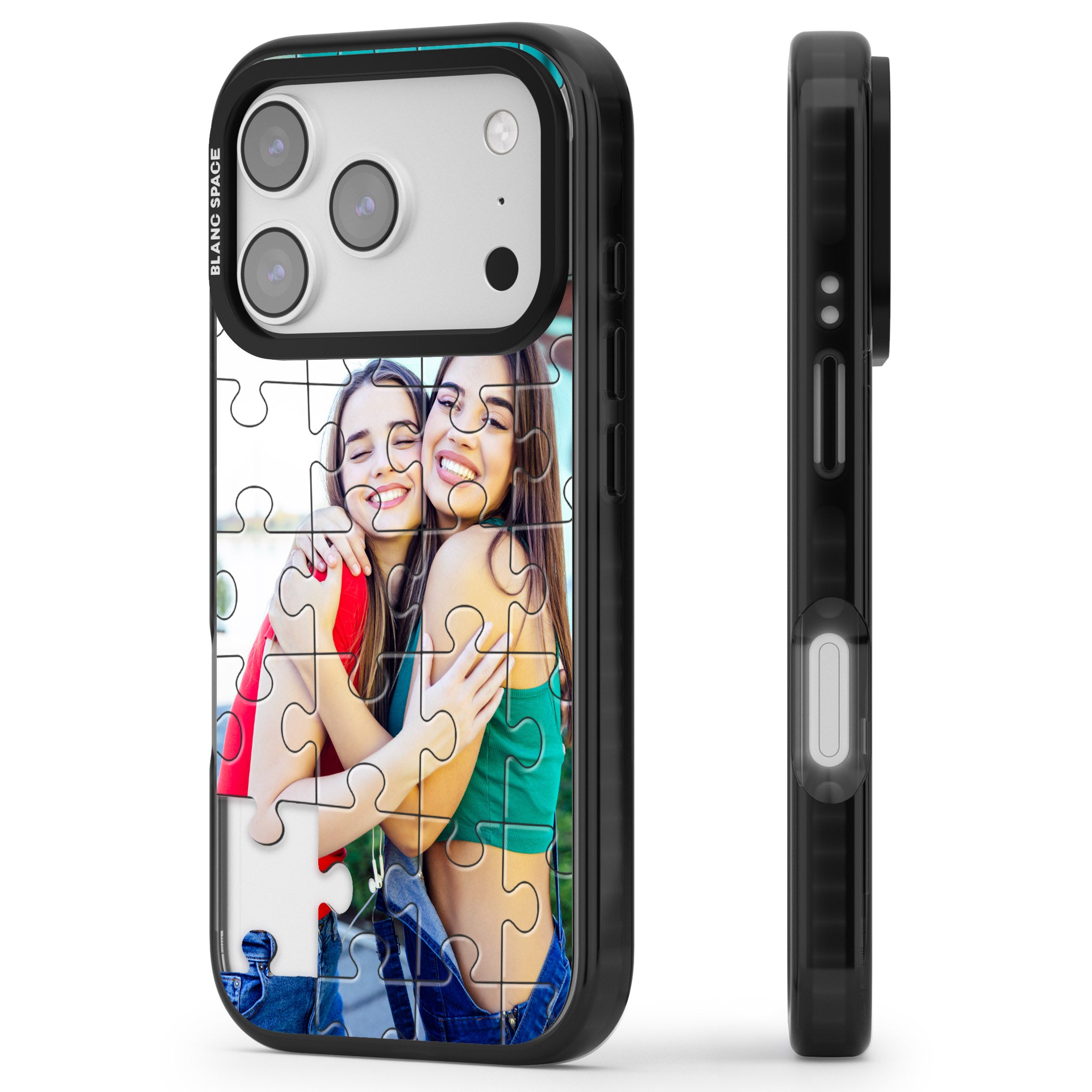 Personalised Jigsaw Puzzle Photo iPhone 17 Pro Max Impact Black Phone Case Side Profile