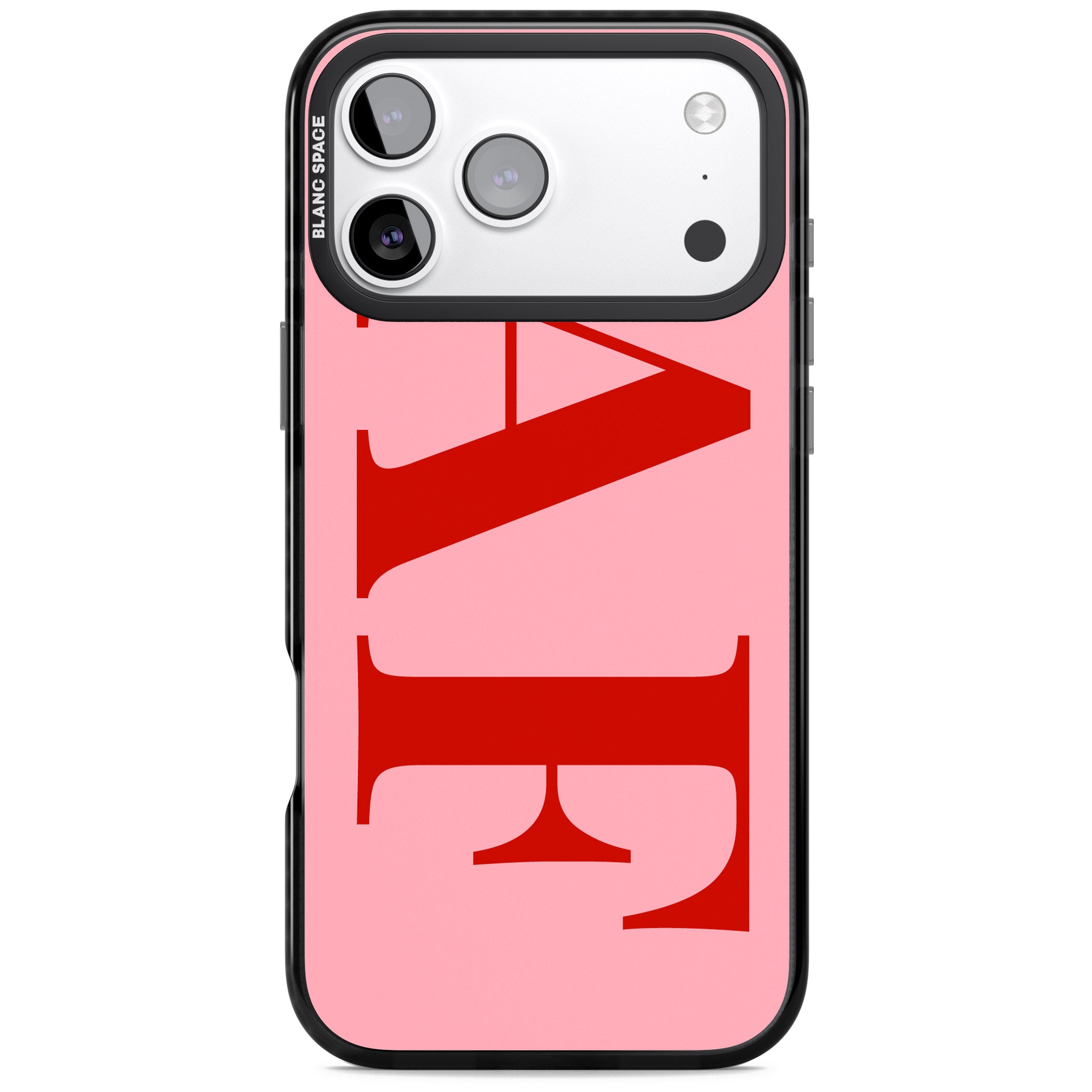 Personalised Red & Pink Letters iPhone 17 Pro Max Impact Black Phone Case