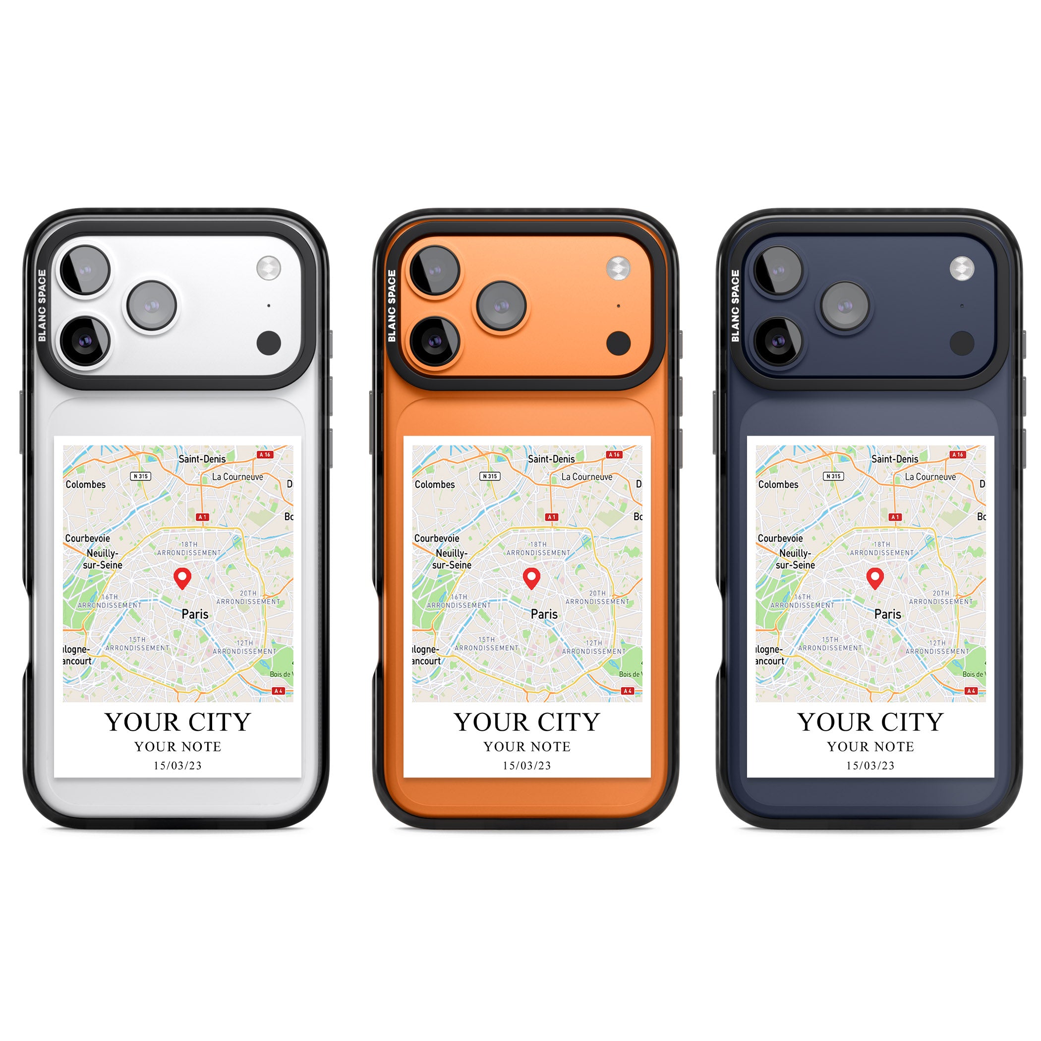 Personalised World Map iPhone 17 Pro Impact Black Phone Case APT Impact Protection