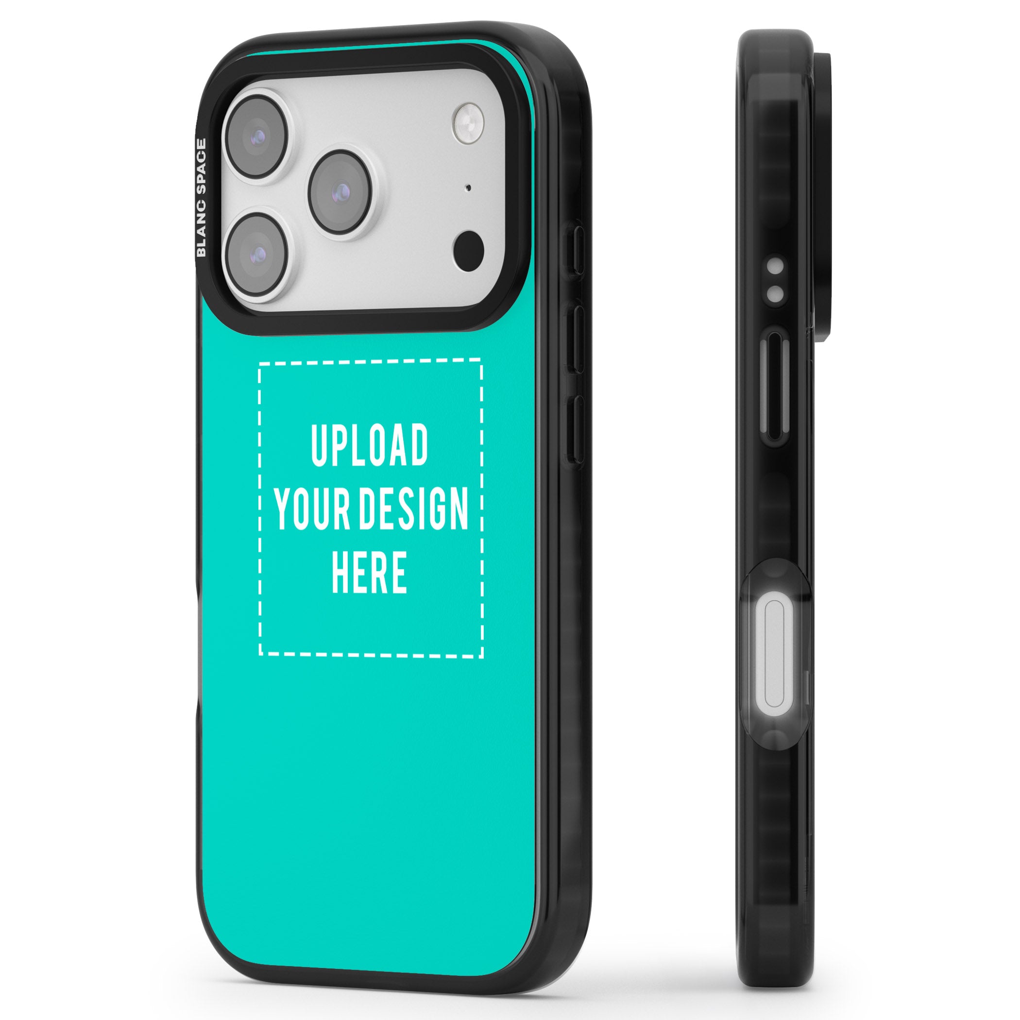Personalised Personalise Your Own Design iPhone 17 Pro Max Impact Black Phone Case Side Profile