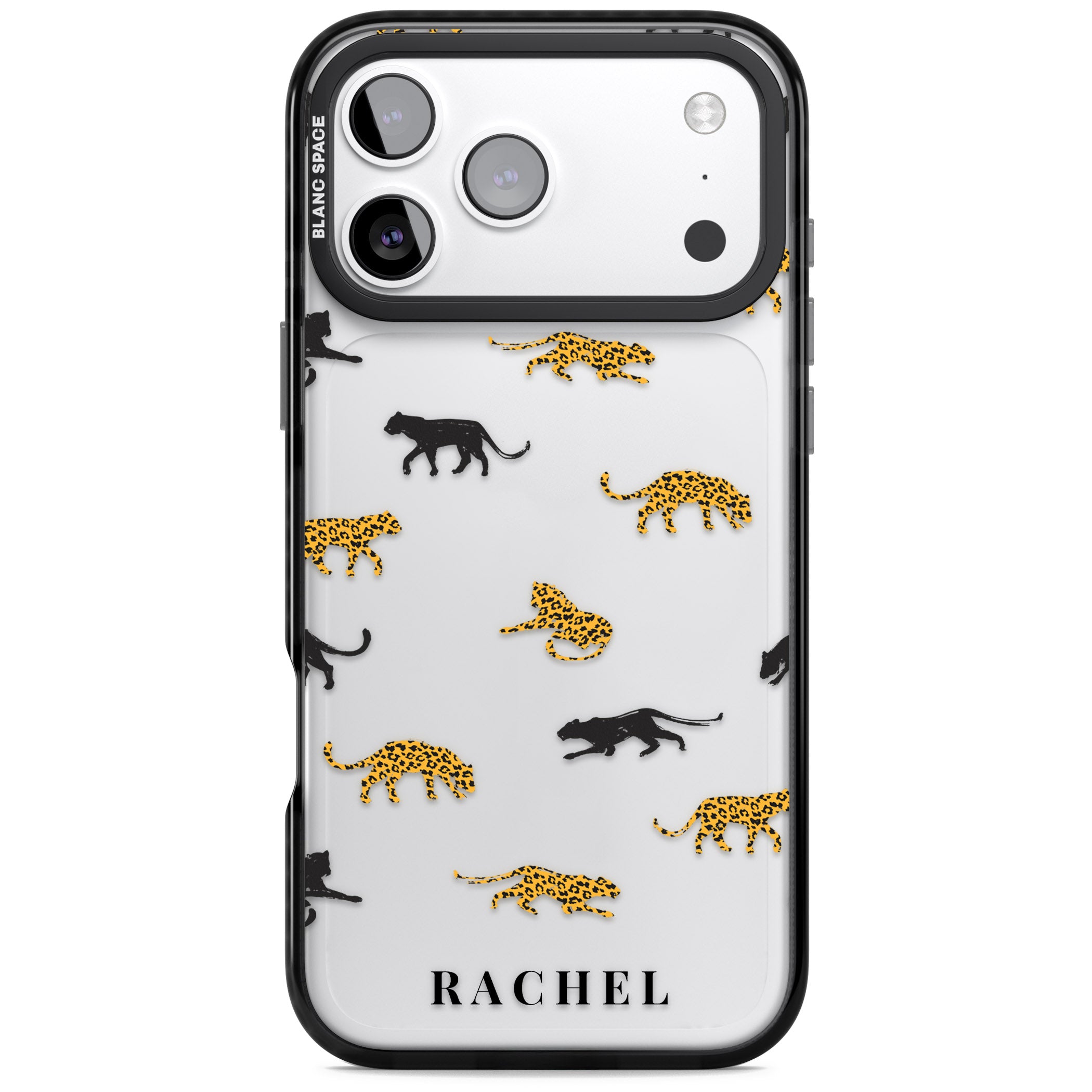 Personalised Jaguar Pattern iPhone 17 Pro Max Impact Black Phone Case