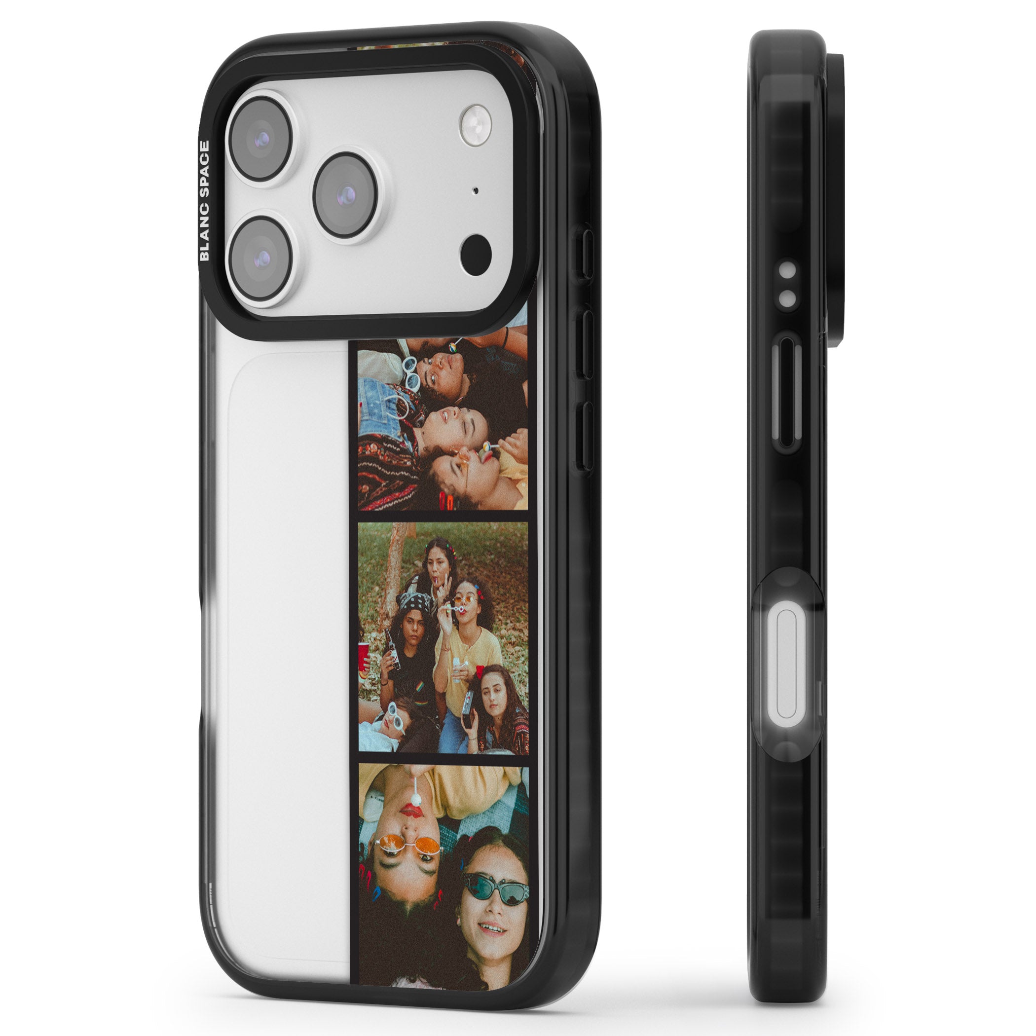 Personalised Photo Strip iPhone 17 Pro Max Impact Black Phone Case Side Profile