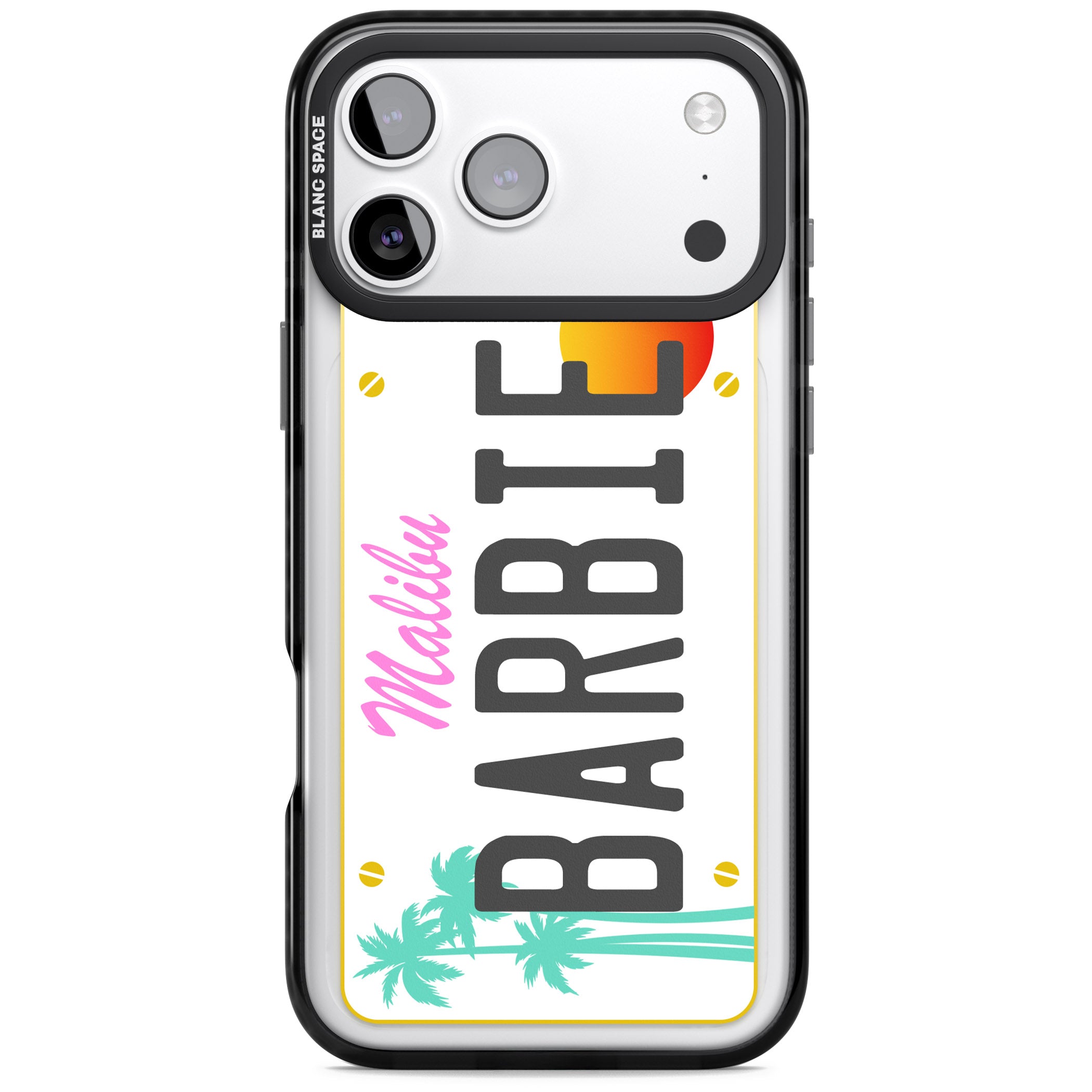 Personalised Malibu License Plate iPhone 17 Pro Max Impact Black Phone Case