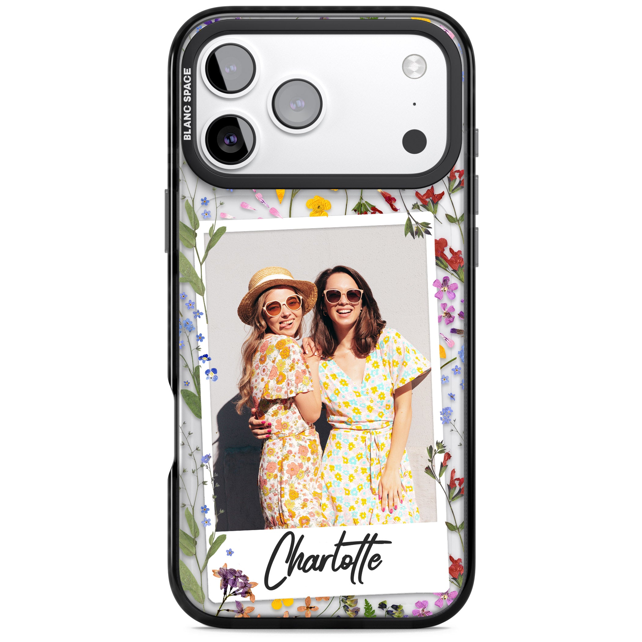 Personalised Wildflower Instant Photo iPhone 17 Pro Max Impact Black Phone Case