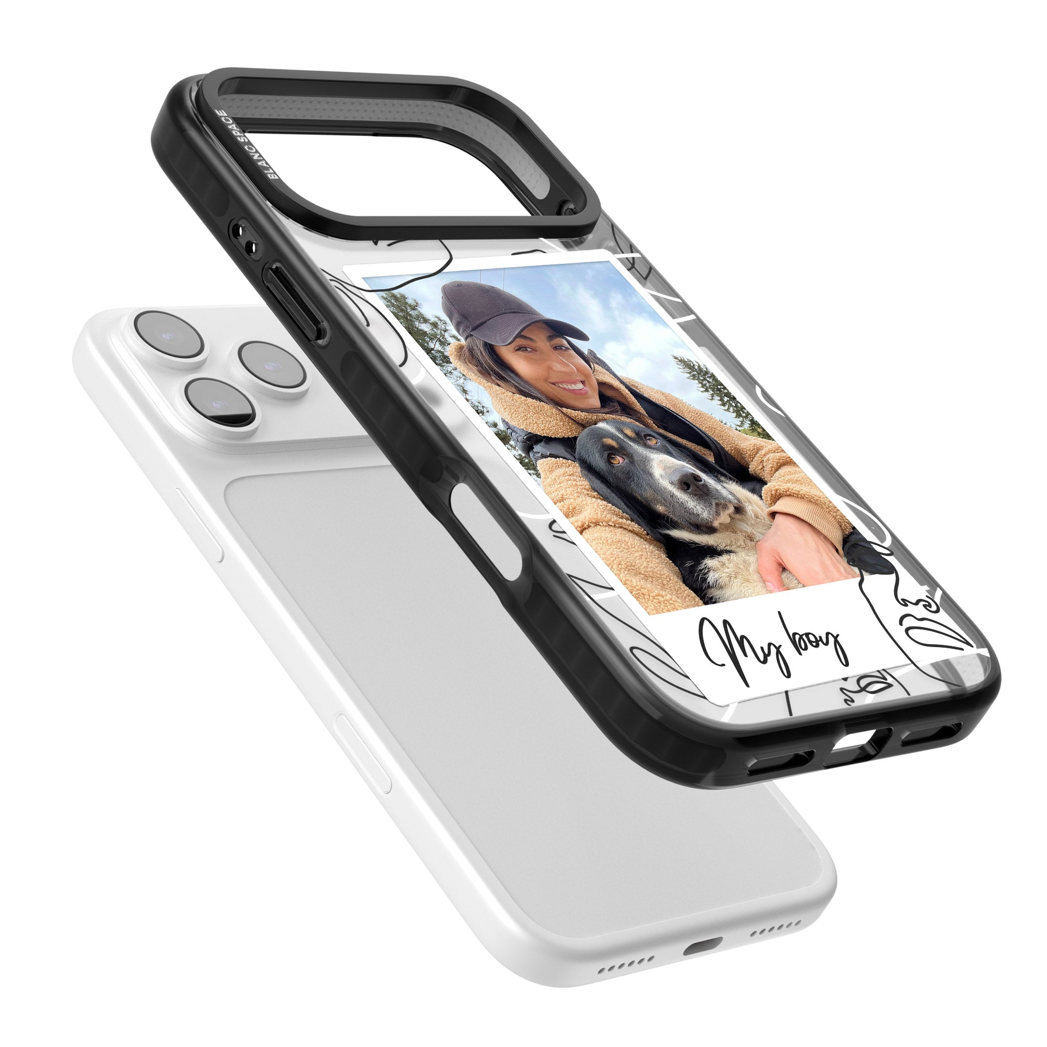 Personalised Abstract Faces Instant Photo iPhone 17 Pro Max Impact Black Phone Case Colours