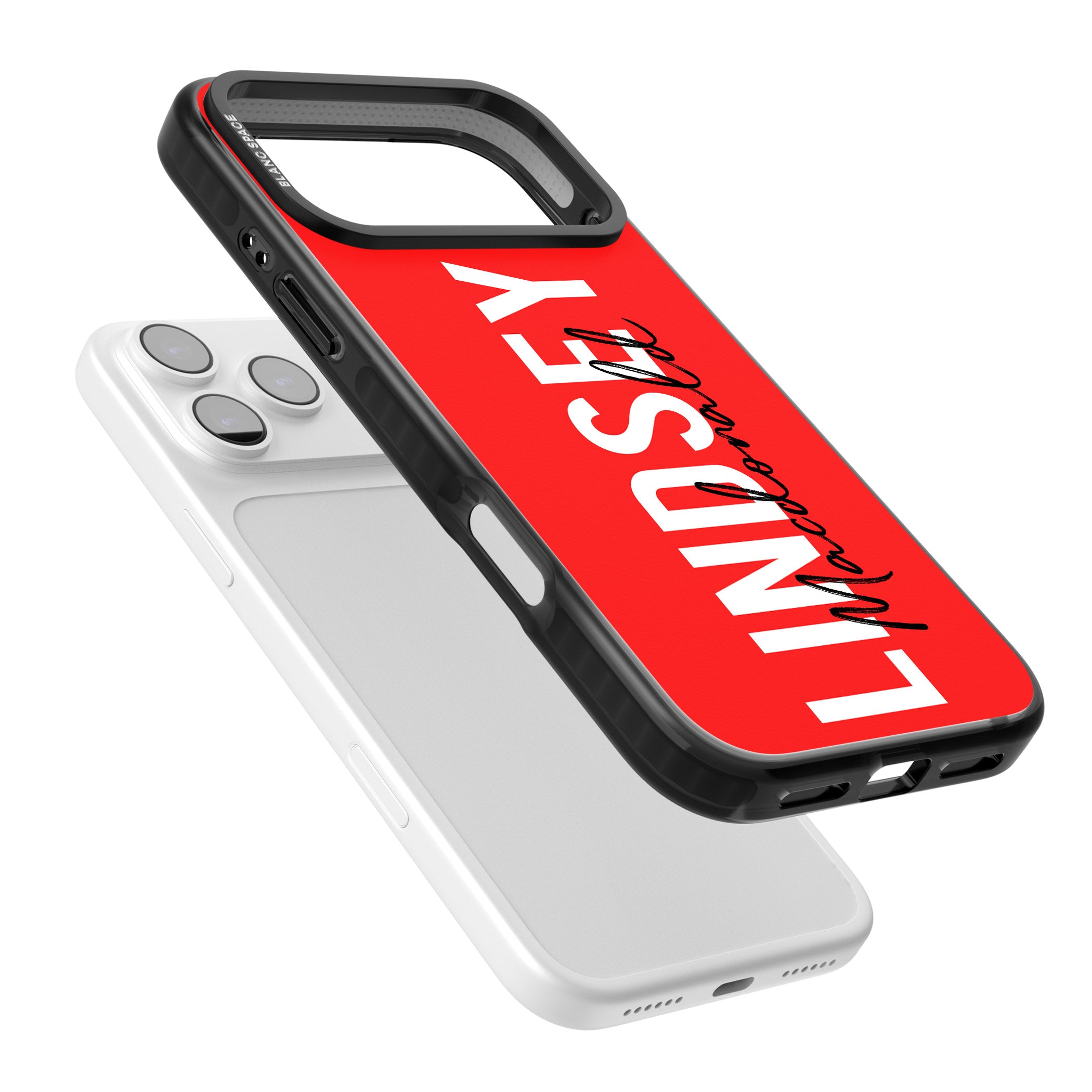 Personalised Bold Name: Red iPhone 17 Pro Max Impact Black Phone Case Colours