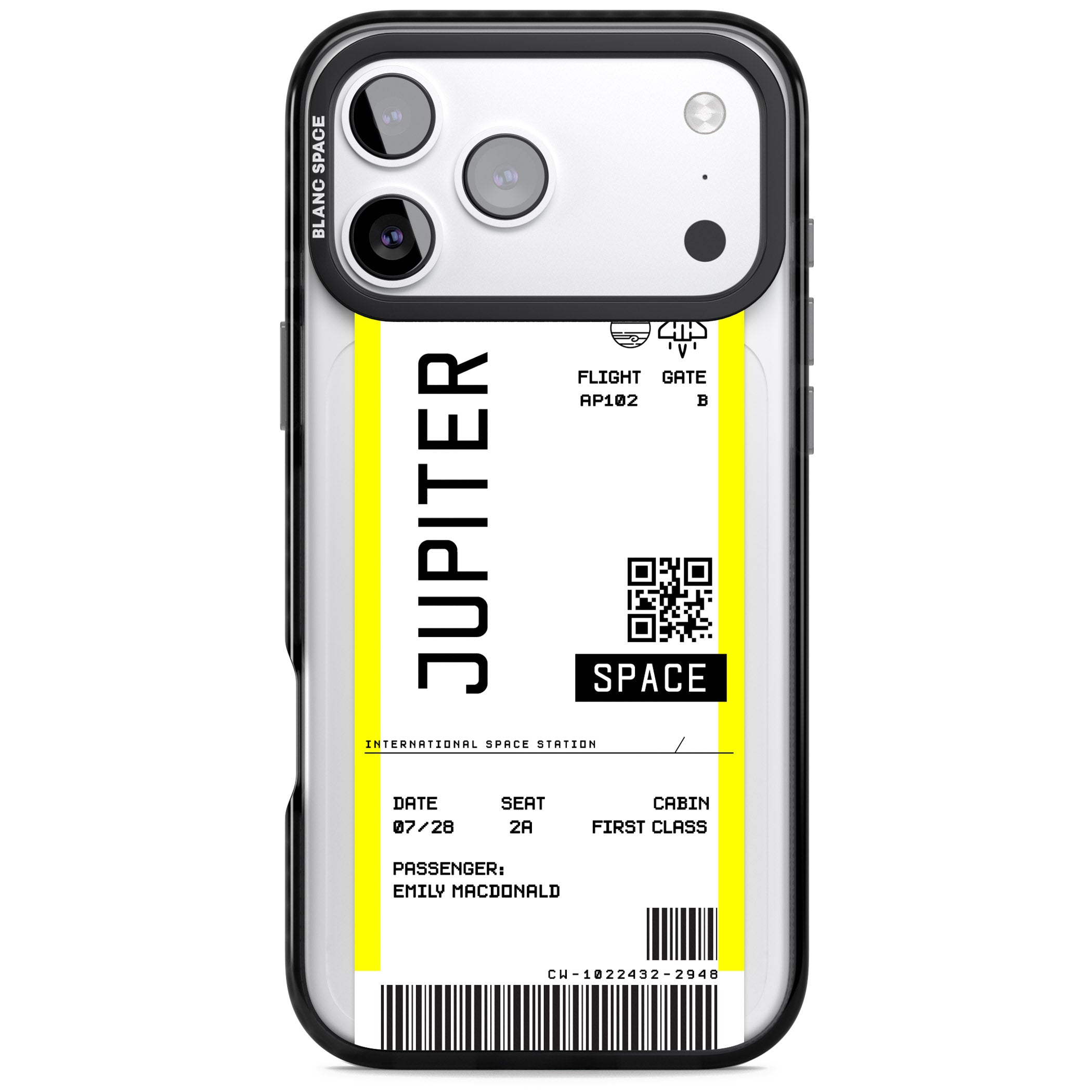 Personalised Jupiter Travel Ticket iPhone 17 Pro Max Impact Black Phone Case