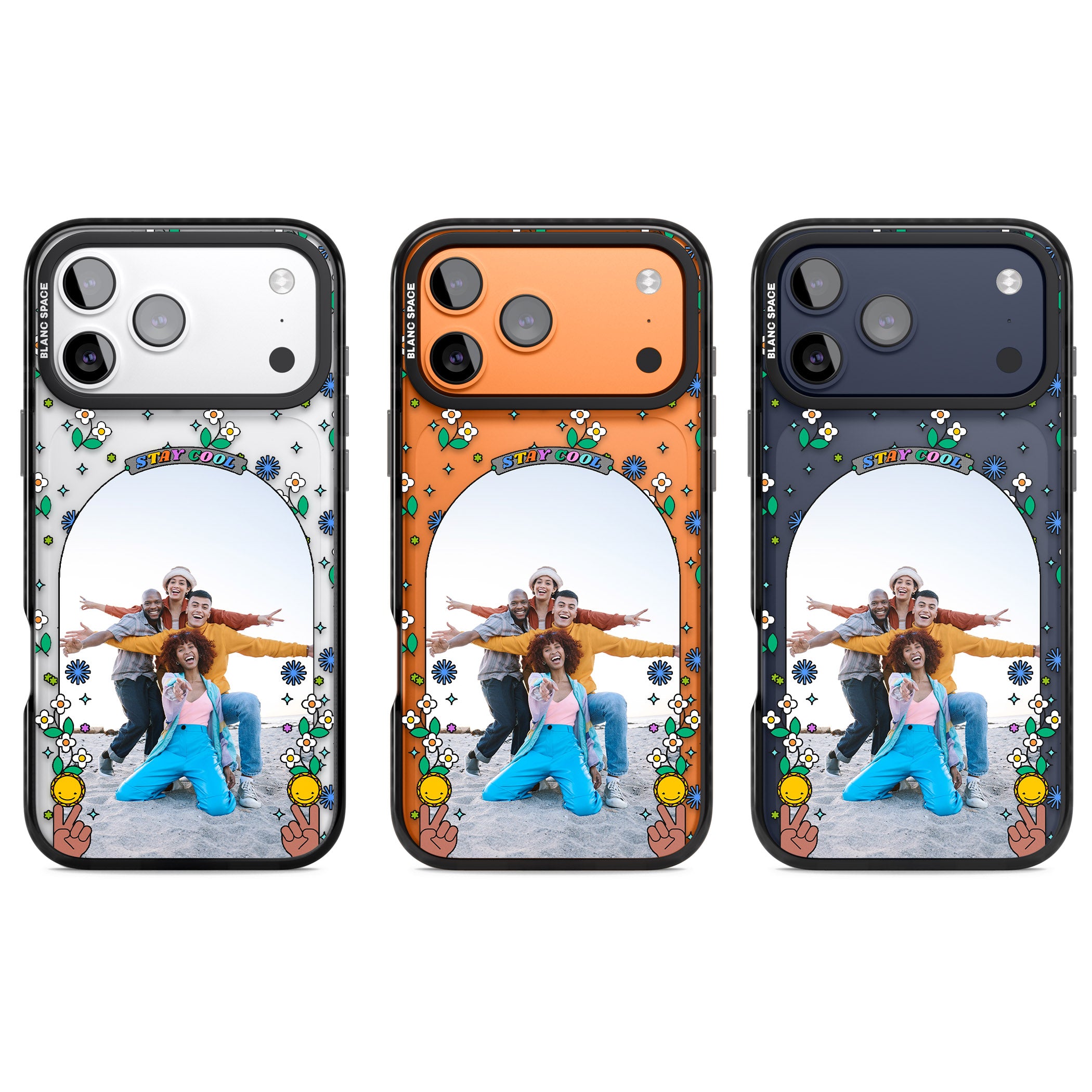 Personalised Summer Photo Frame iPhone 17 Pro Impact Black Phone Case APT Impact Protection