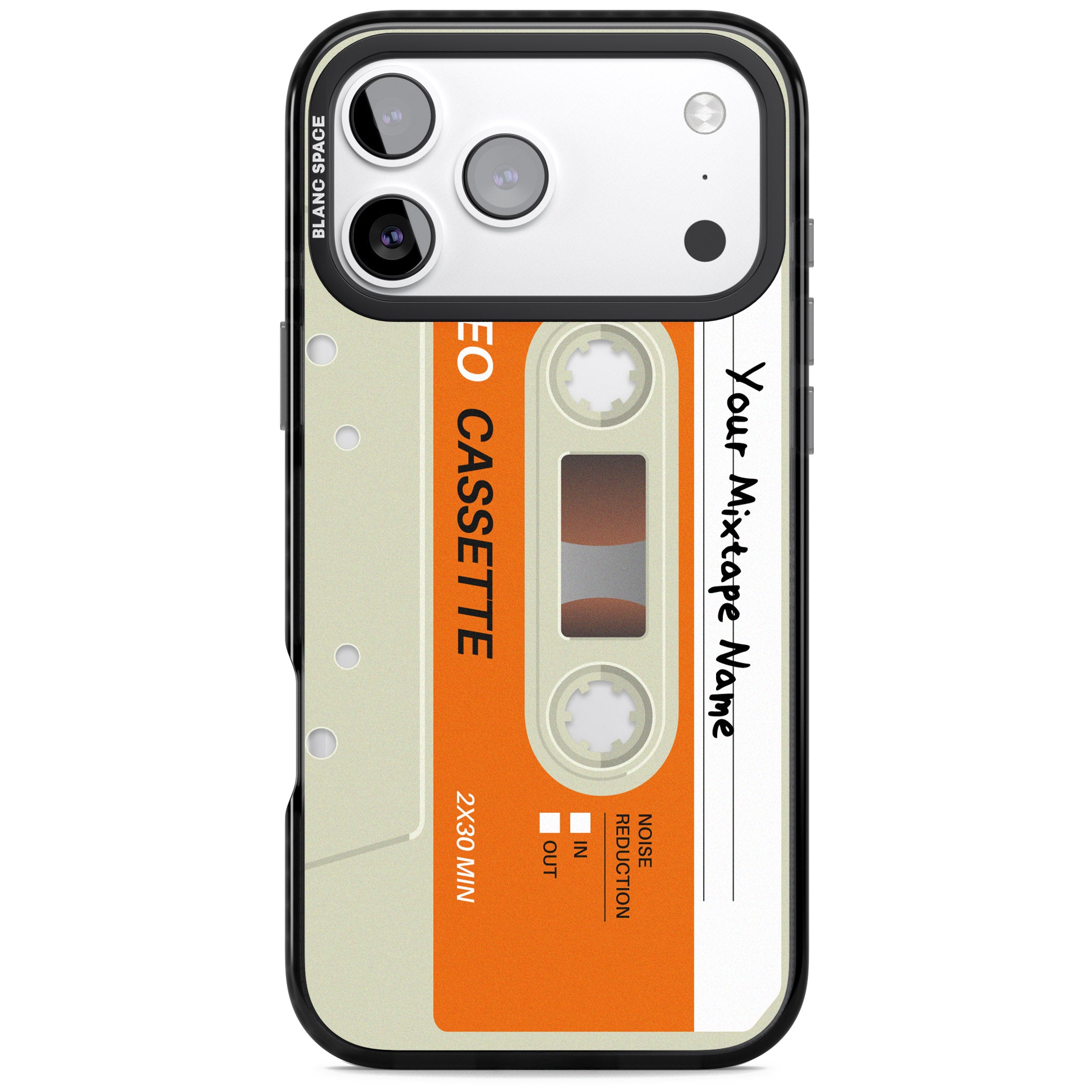Personalised Retro Cassette Classic iPhone 17 Pro Max Impact Black Phone Case